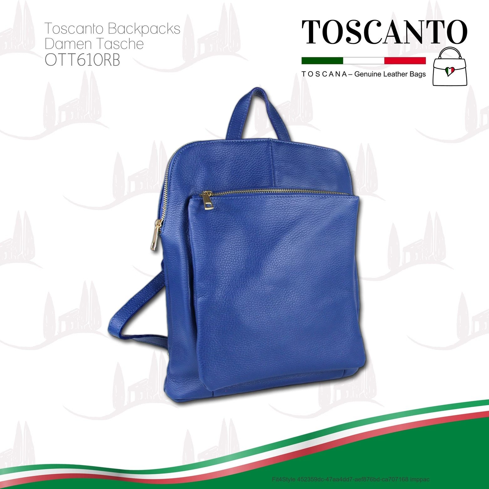 Toscanto Cityrucksack Toscanto Cityrucksack Freizeit (Cityrucksack), Damen Tasche Echtes Leder blau, Made-In Italy