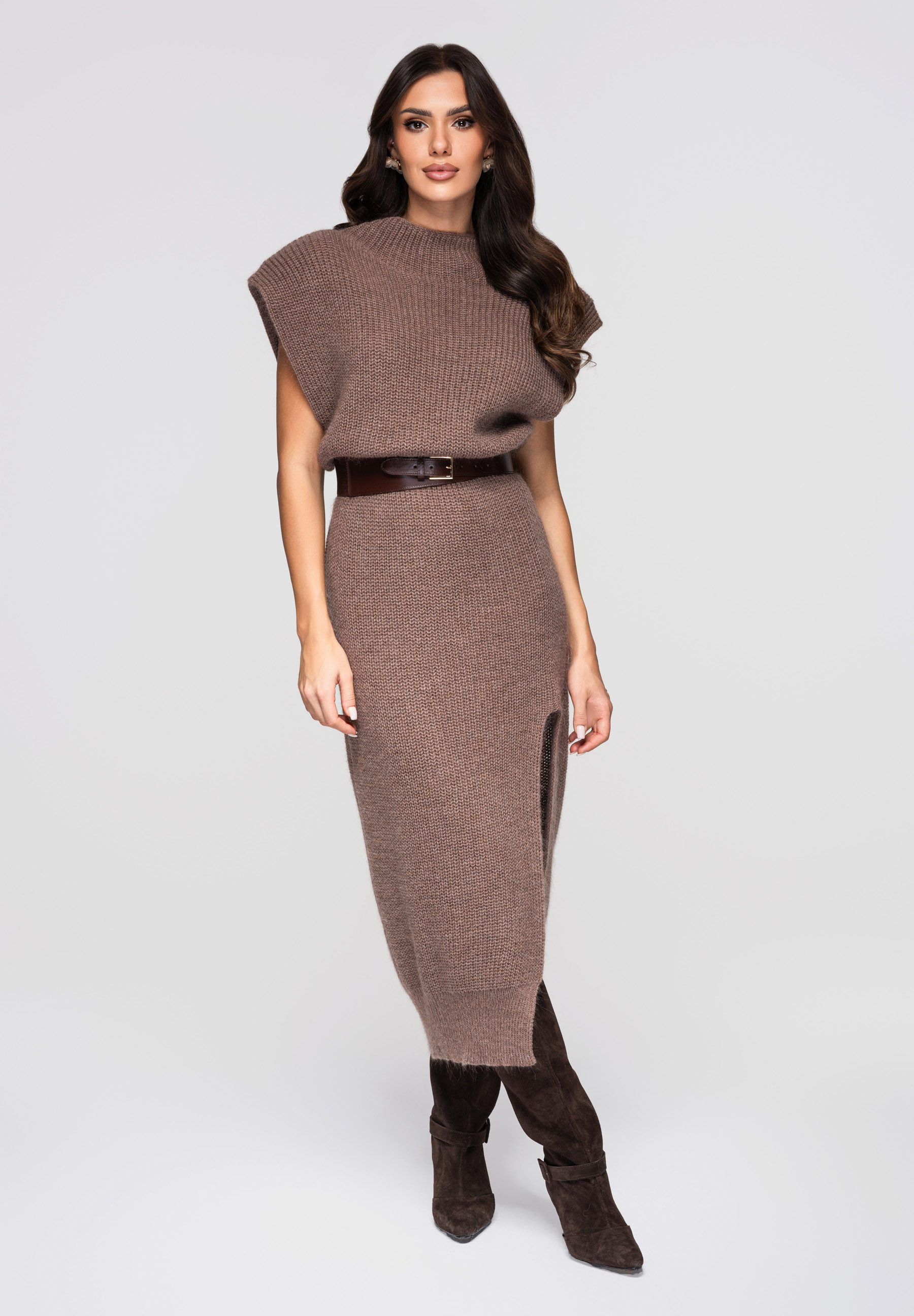 Strickkleid Strickkleid mit Schlitz