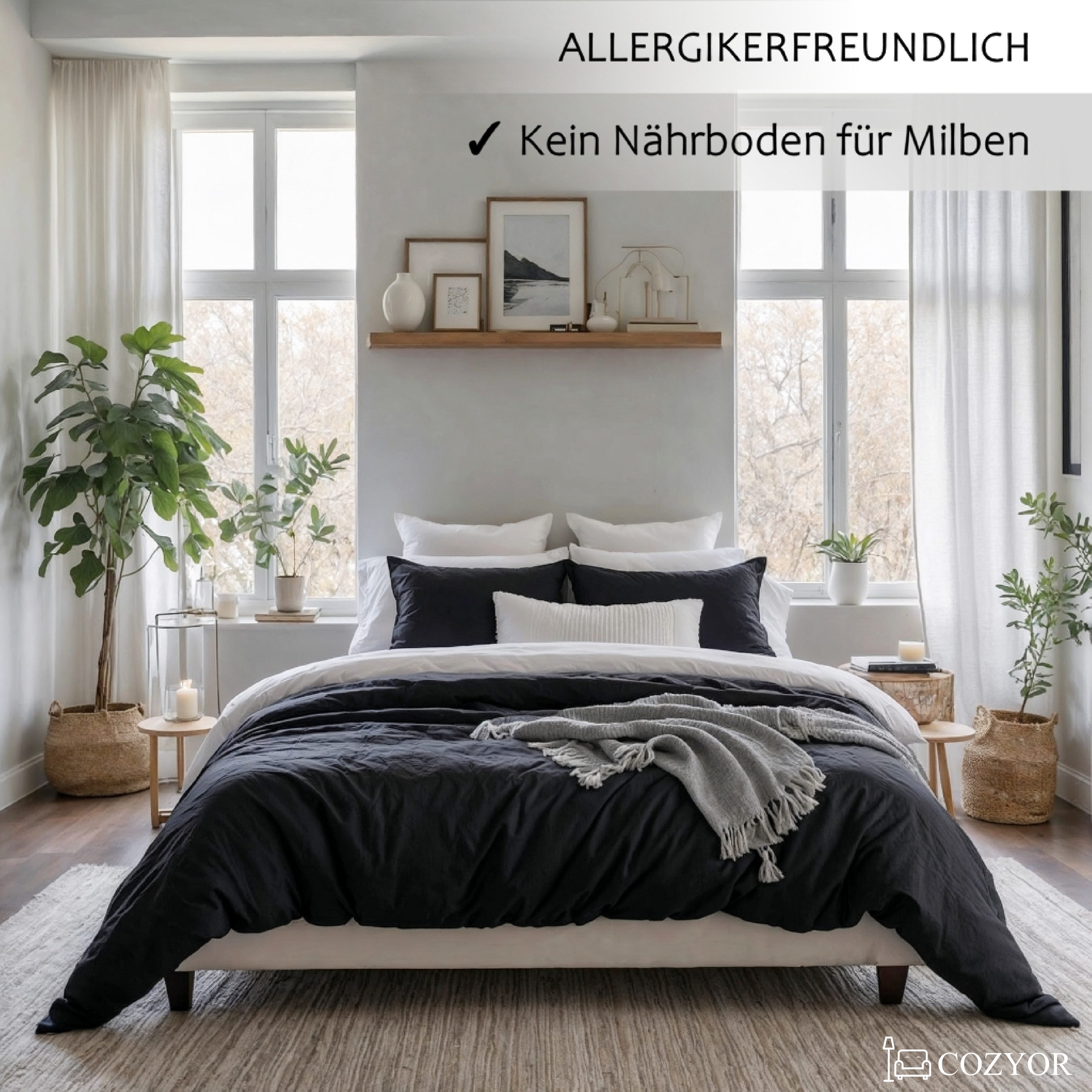 Cozyor Bettwäsche Allergiker Bettwäsche extra weich, 135x200 155x200 155x220 200x200, Mikrofaser, 2 teilig, allergikerfreundlich – Bild 4 von 5