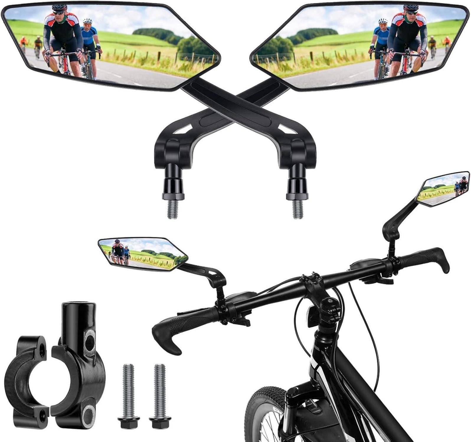 Fahrradständer Fahrradspiegel 2er Set 360° Rückspiegel für Lenker 22mm-25mm