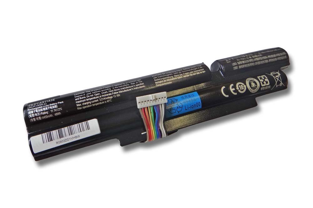 vhbw Ersatz für Acer 3INR18/65-2, 3ICR19/66-2, AS11A3E, AS11A5E für Laptop-Akku Li-Ion 4400 mAh (11,1 V)