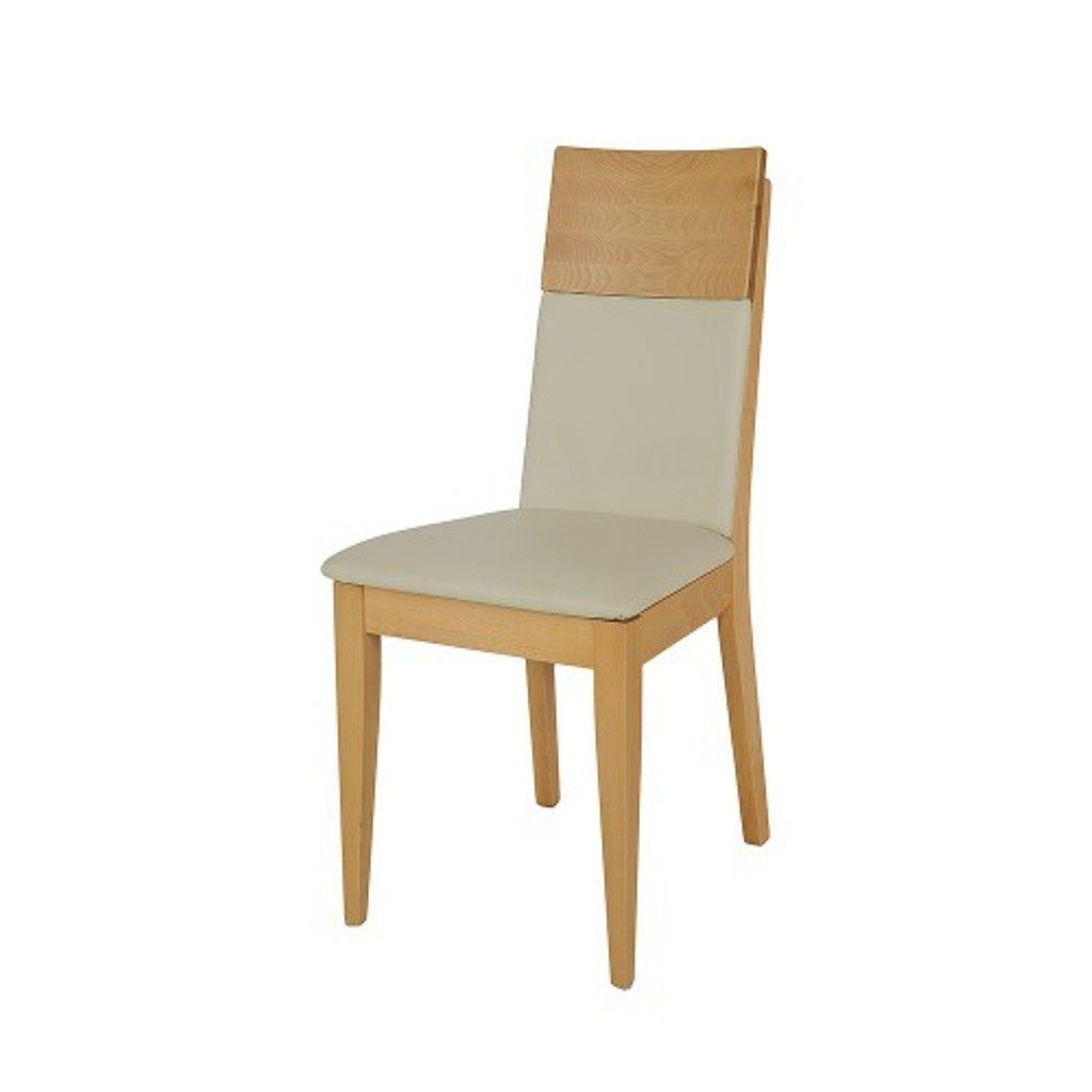 Natur JVmoebel Massiv Stuhl, Sessel Neu Textil Holz Leder Polster Lehnstuhl Holz Lounge Stuhl Stühle