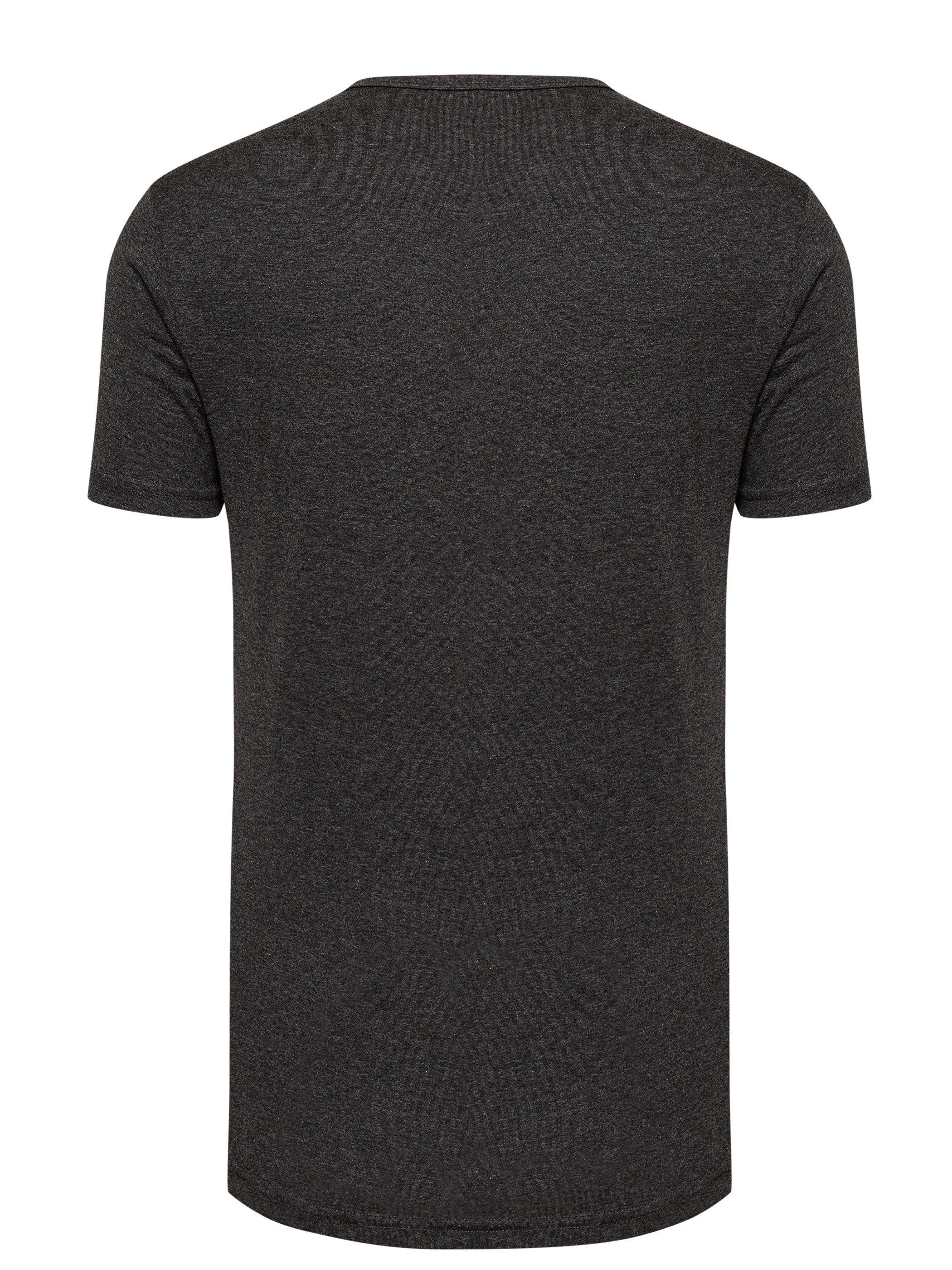Yazubi modernes 190000) Tee Max Rundhalsshirt 3-Pack (Set, (raven Long Schwarz Shaped 3er-Pack) T-Shirt