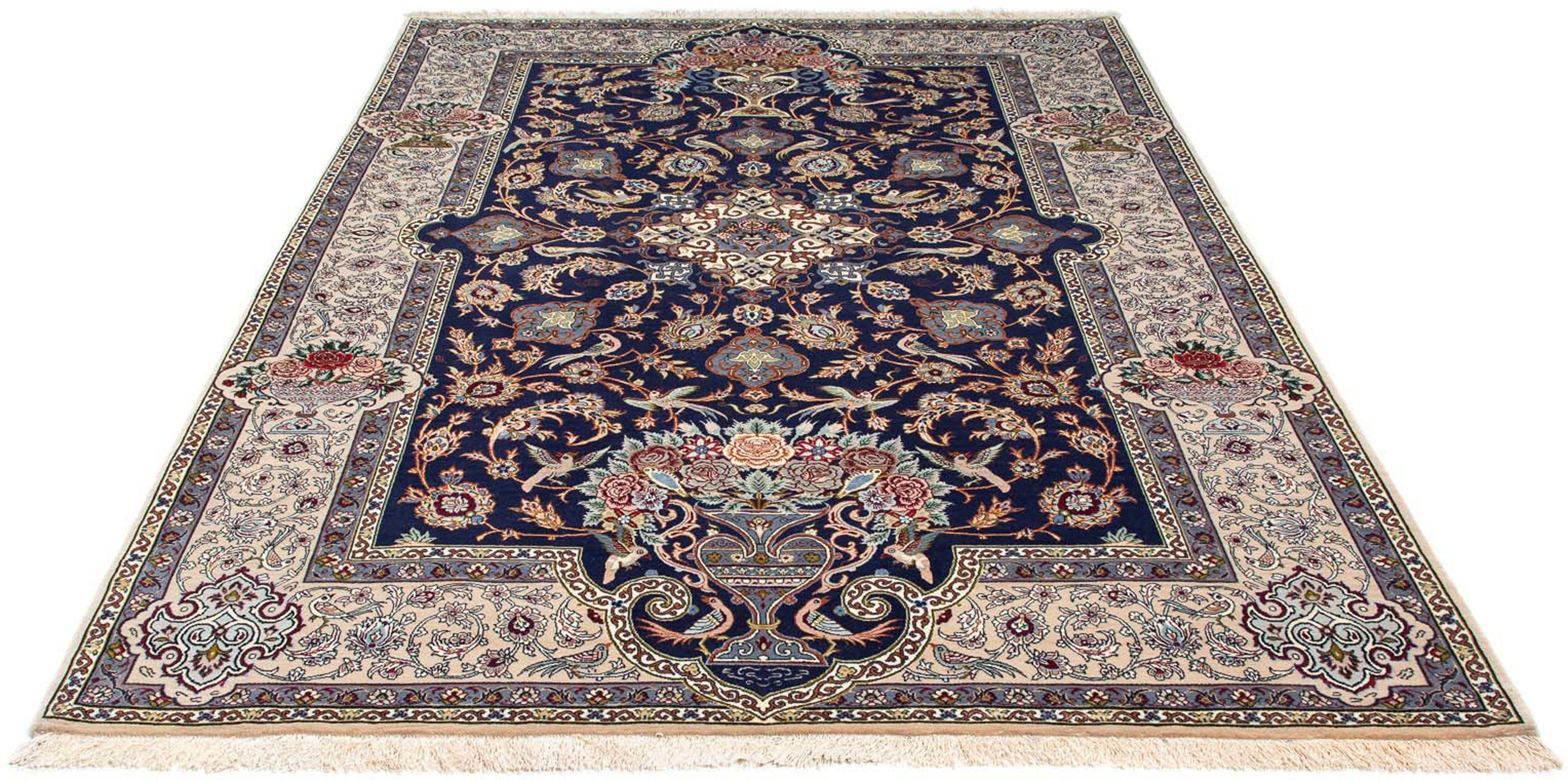 Premium mm, - - mit Einzelstück Perser 235 morgenland, 6 Isfahan rechteckig, x dunkelblau, 160 Zertifikat cm Orientteppich Handgeknüpft, Wohnzimmer, - - Höhe:
