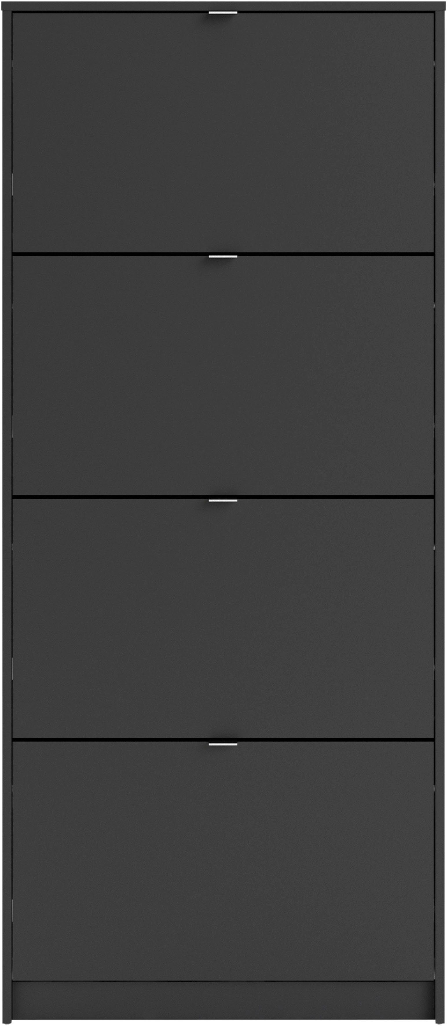 INOSIGN Schuhschrank Shoes Schuhaufbewahrung, Schuhkommode, Schuhregal, staurum mit vier Klappen, modern, 2 Böden, Höhe 162 cm, ca. 24 Paar Schuhe. Reduzierter Preis € 224,99. Unverbindliche Preisempfehlung € 479,00