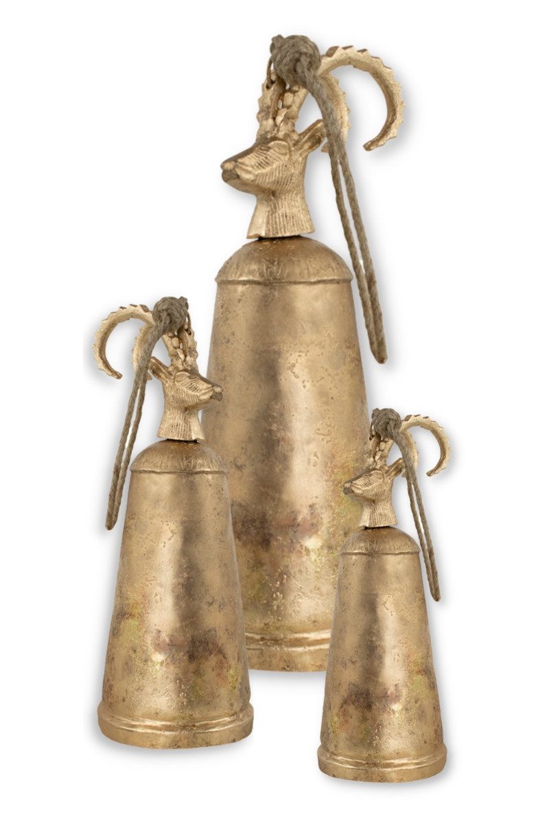 Mars & More Hängedekoration Glocke - STEINBOCK - roségold antik