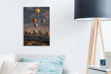 OneMillionCanvasses® Leinwandbild Heißluftballon - Sonne - Natur - Türkei, (1 St), Leinwandbild fertig bespannt inkl. Zackenaufhänger, Gemälde, 20x30 cm
