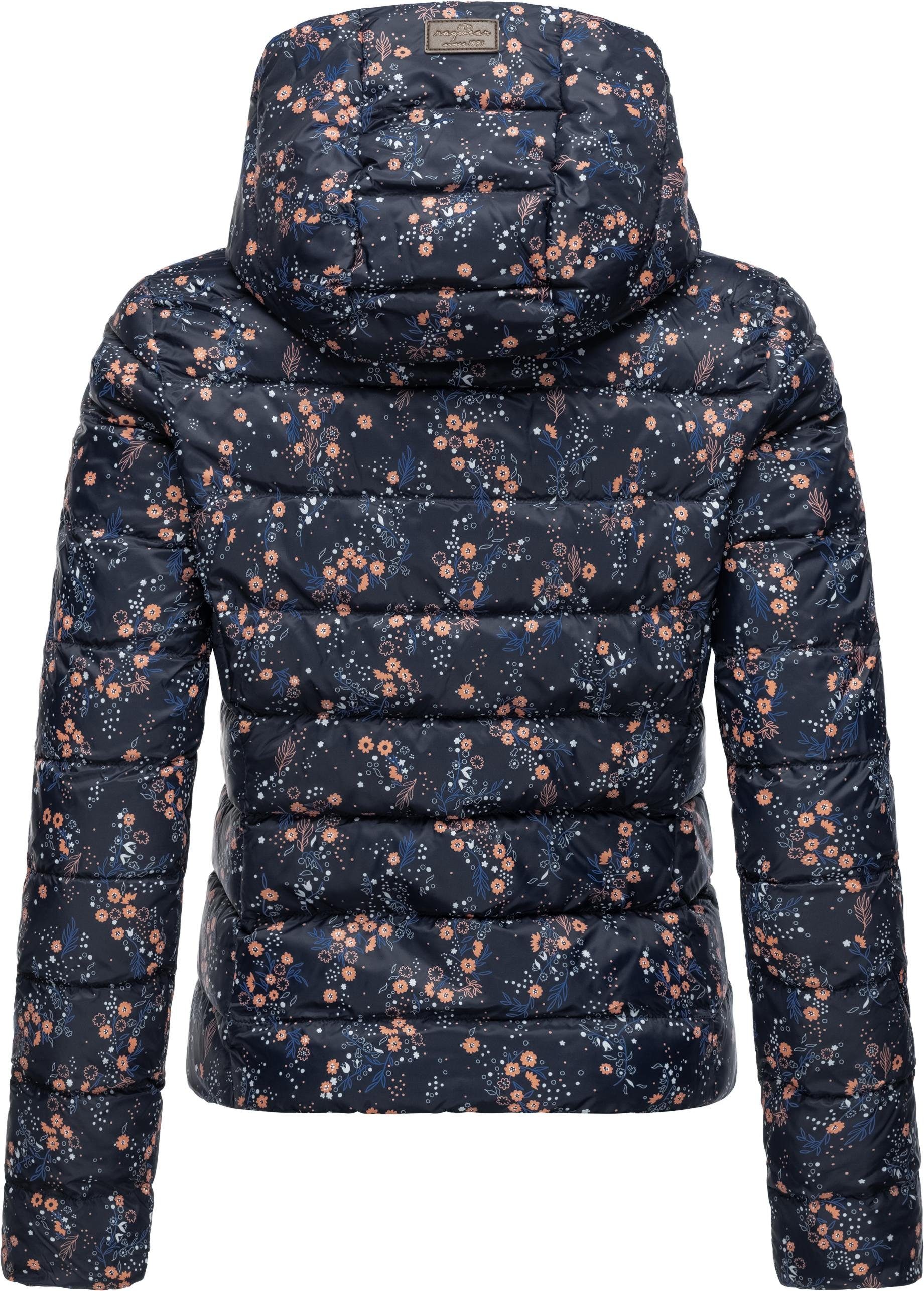 Ragwear Steppjacke Tiasa Geblümte Winterjacke mit Kapuze