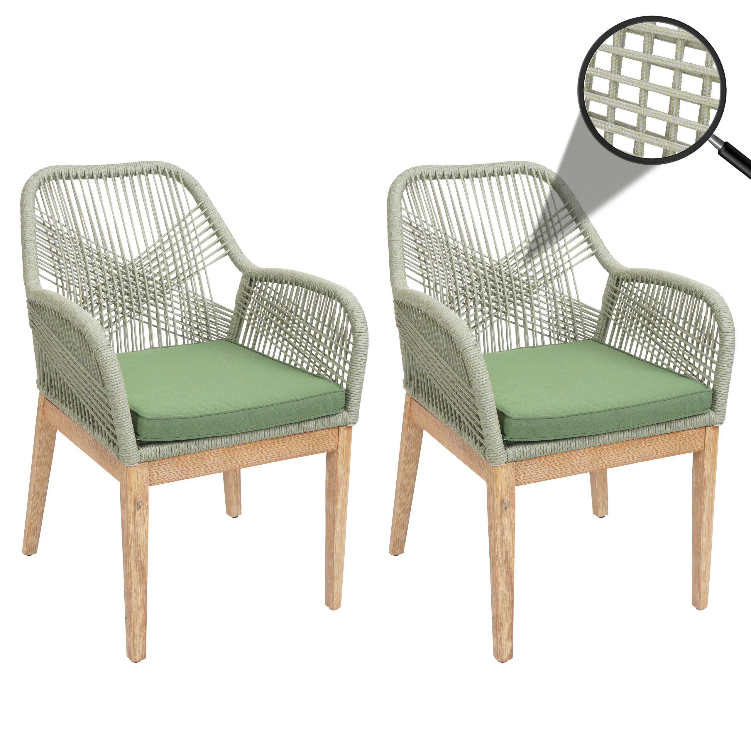 MCW Gartenstuhl MCW-H56b-2xS (Set, 2 St), Inklusive Sitzkissen, Hohe Stoffqualität 230g/m²