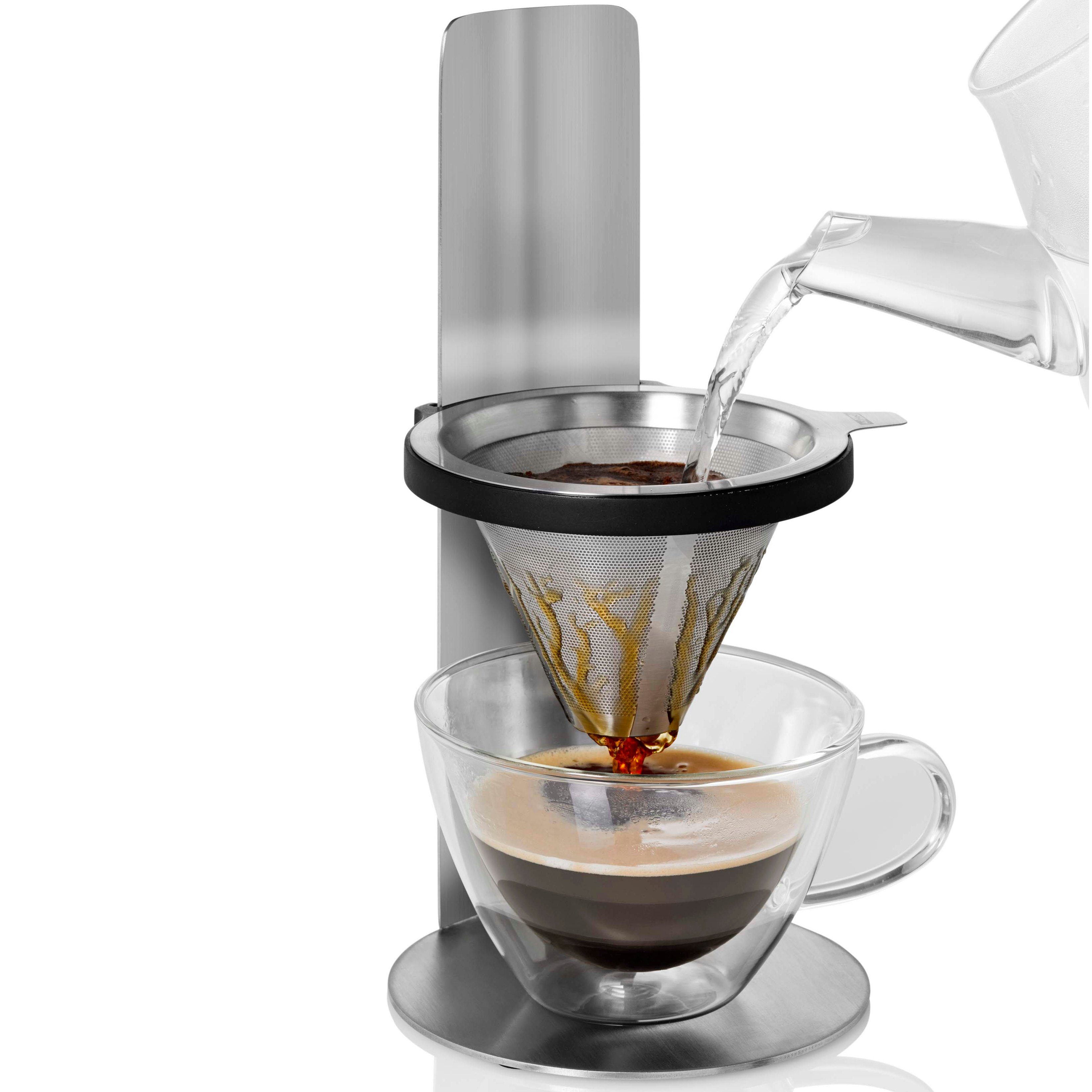 AdHoc Permanentfilter MR. BREW, Edelstahl, stufenlos verstellbar für Tassen und Kannen