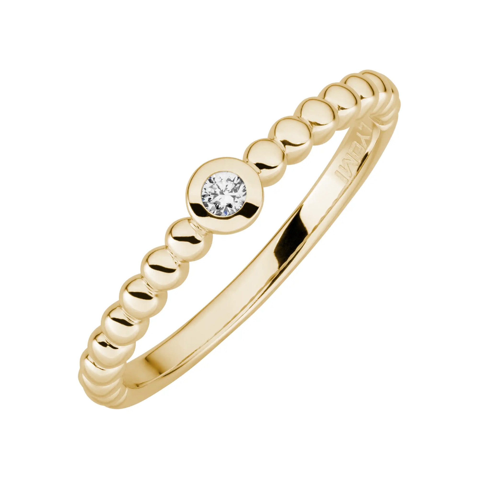 LYOMI Fingerring 585/-Gelbgold 1 synth. Diam. 0,04ct.