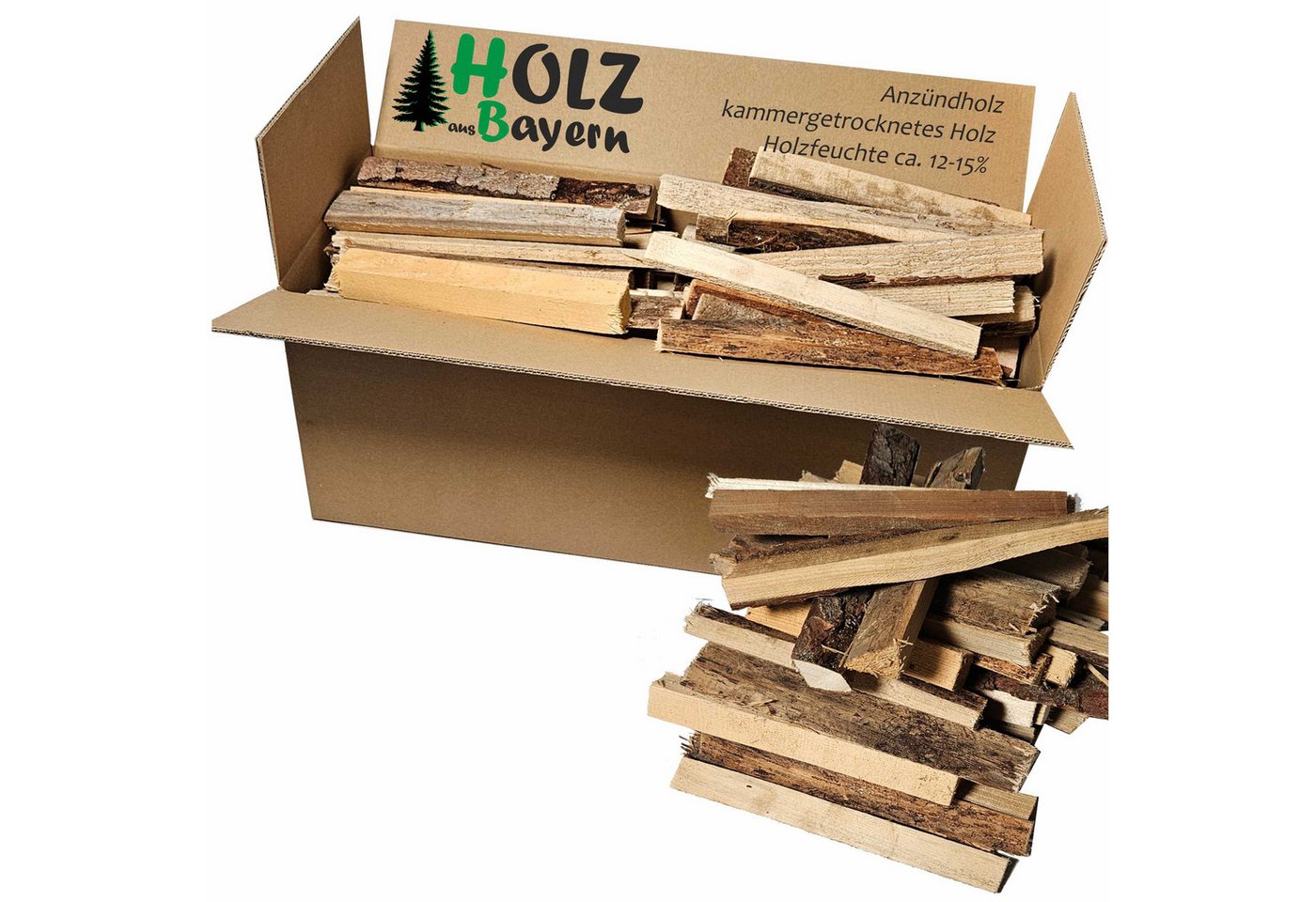 MARKENWARE BILLIG Kaminholz Anzündholz 5 dm3 Anmachholz Anfeuerholz Brennholz Anzünder Kaminholz, 2 kg
