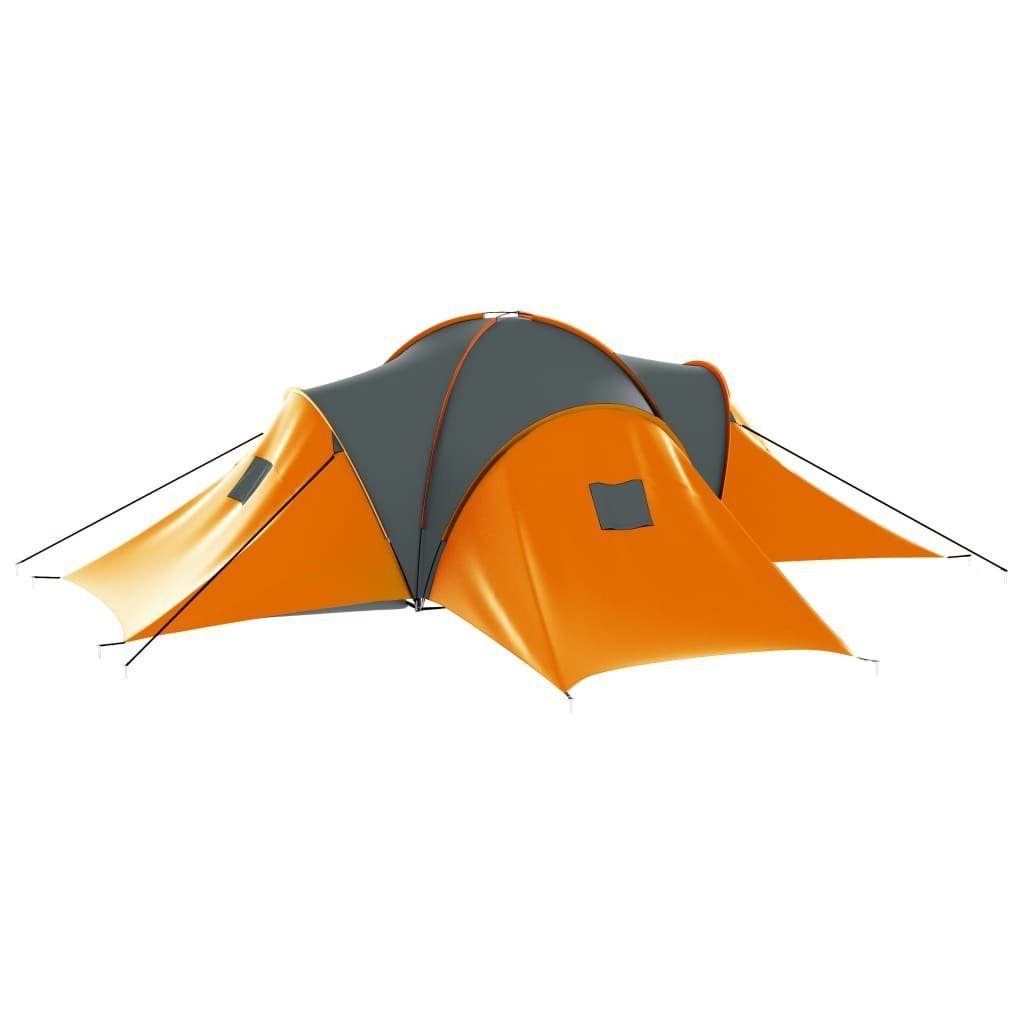 Personen Campingzelt Familienzelt Wurfzelt 9 Stoff und Kuppelzelt Orange Grau vidaXL