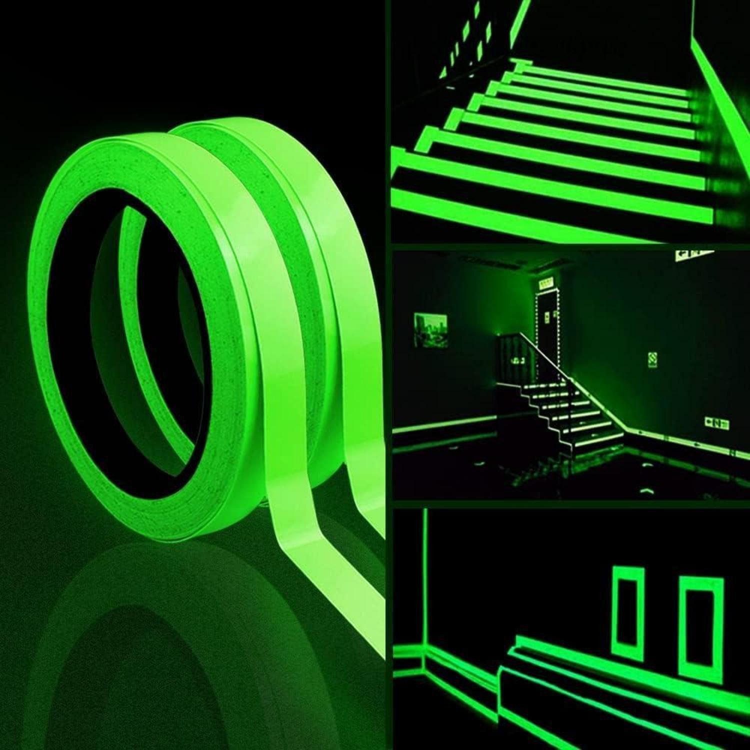 LuxusKollektion Warnklebebänder Fluoreszierendes Markierungsband 2 Stück Leuchtendes Tape 10mx10mm