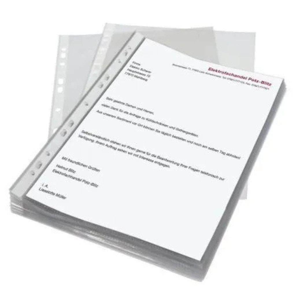 GERA-FOLIEN Prospekthülle Gera-Folien Prospekthüllen DIN A4 transparent, Schützt Dokumente zuverlässig und robust