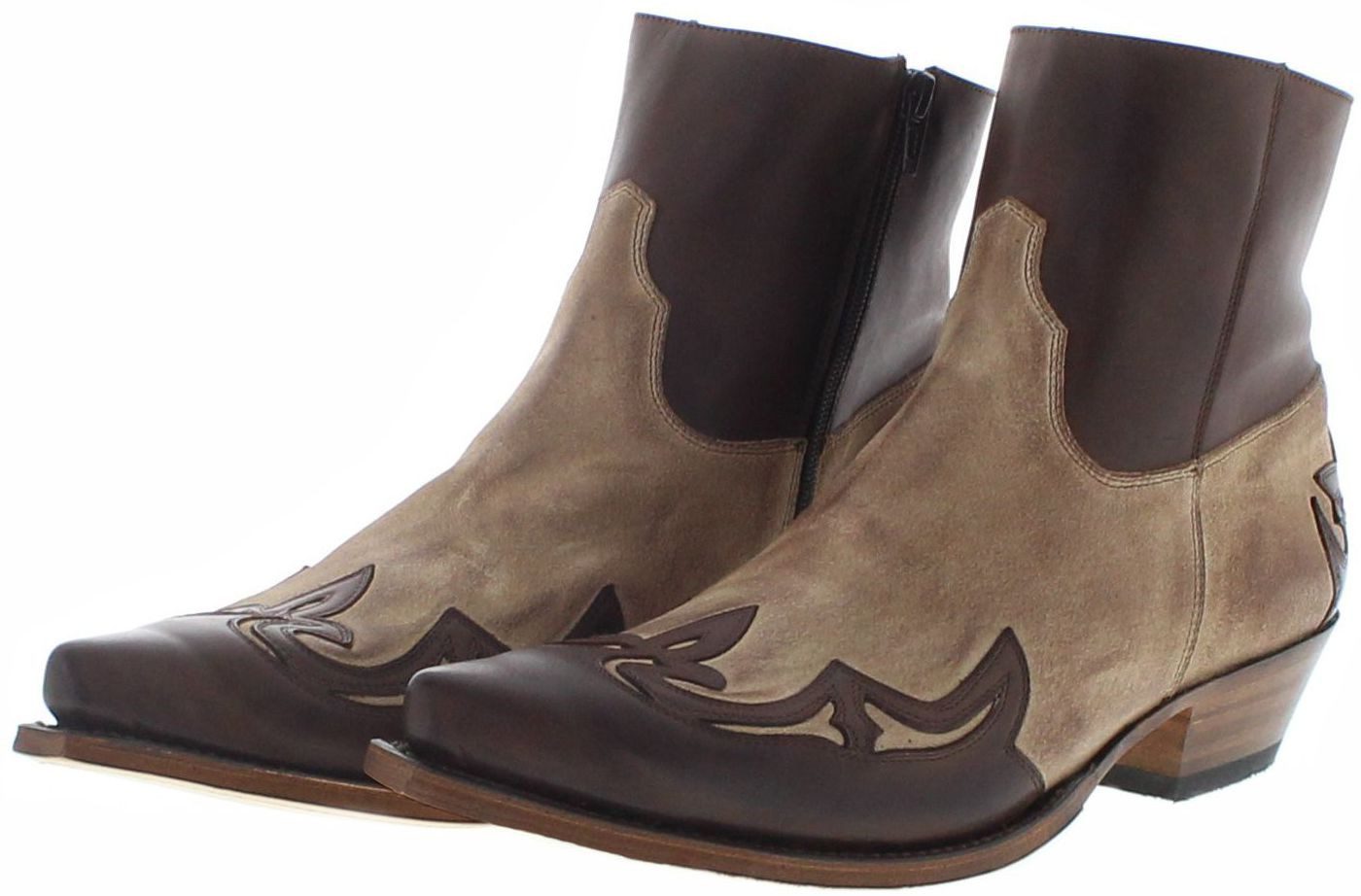 Sendra Boots 14379 CUERVO WEST Braun Beige Westernstiefelette Rahmengenähte Westernstiefelette