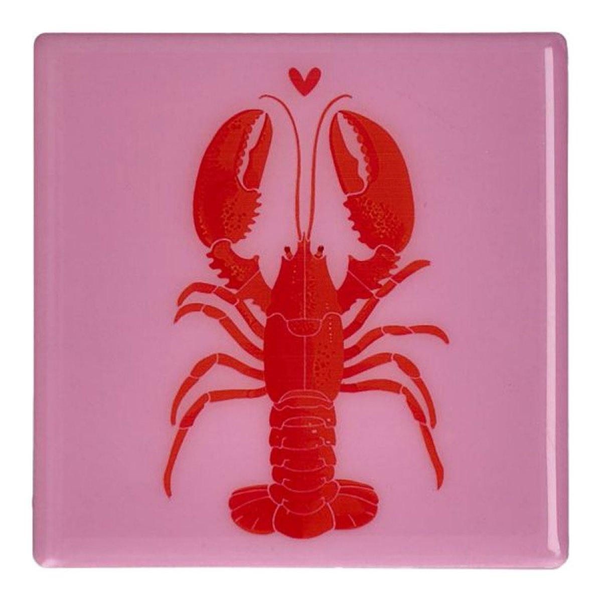 Giftcompany Getränkeuntersetzer Glasuntersetzer Love Tiles Hummer Rosa