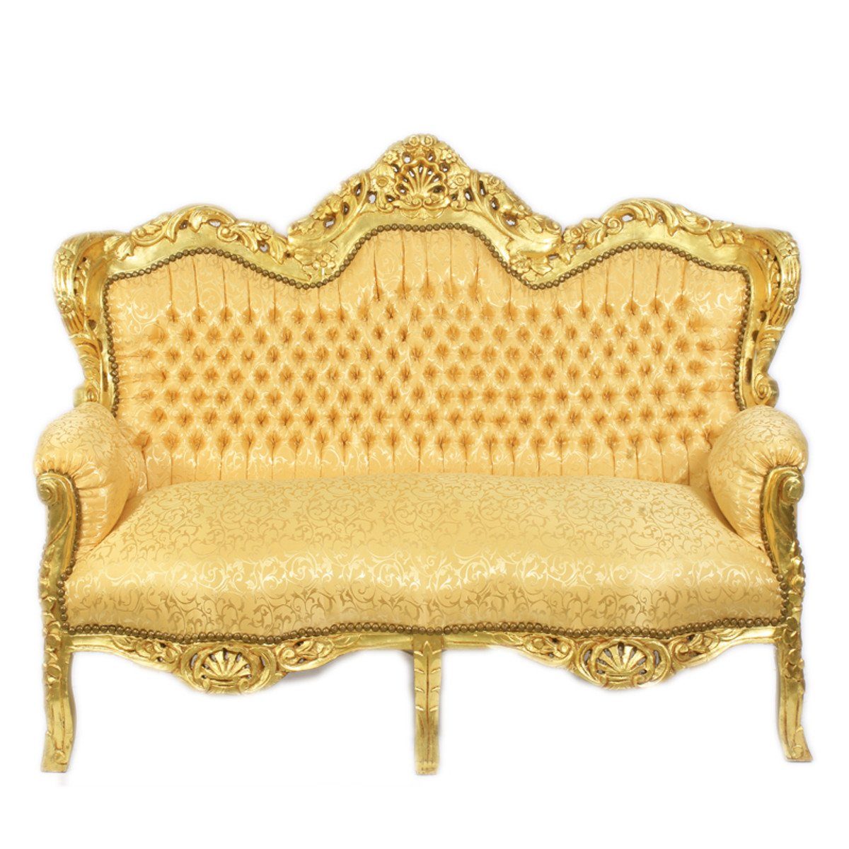 Casa Padrino 2-Sitzer Gold - 2-er King Barock / Muster Gold Barock Sofa Möbel