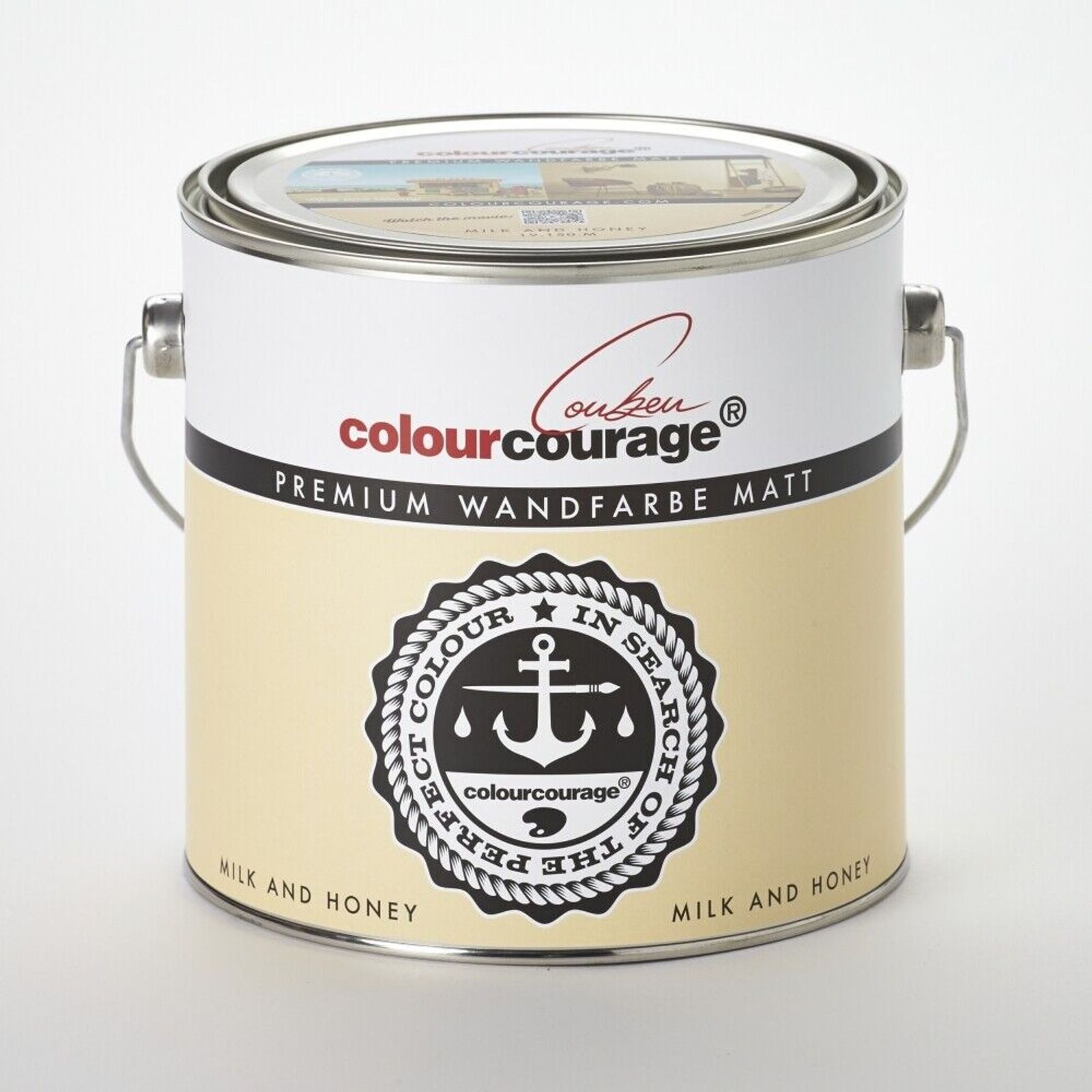 colourcourage Vollton- und Abtönfarbe 2,5 Liter Colourcourage Premium Wandfarbe Milk and Honey Beige