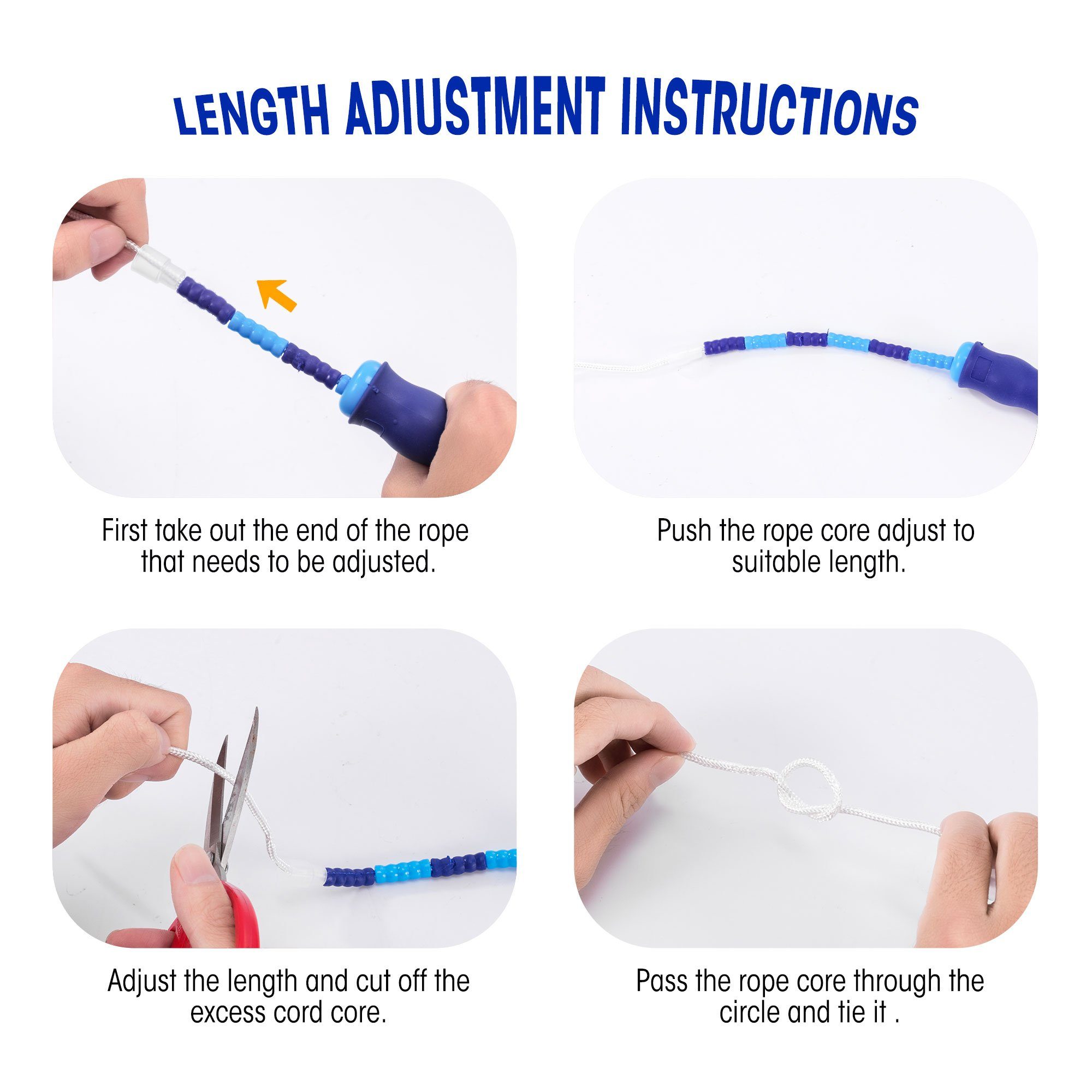 Penelife Springseil Jump Rope Beaded für Kinder und Erwachsene - verstellbares Springseil, Seillänge 280 cm, Länge verstellbar
