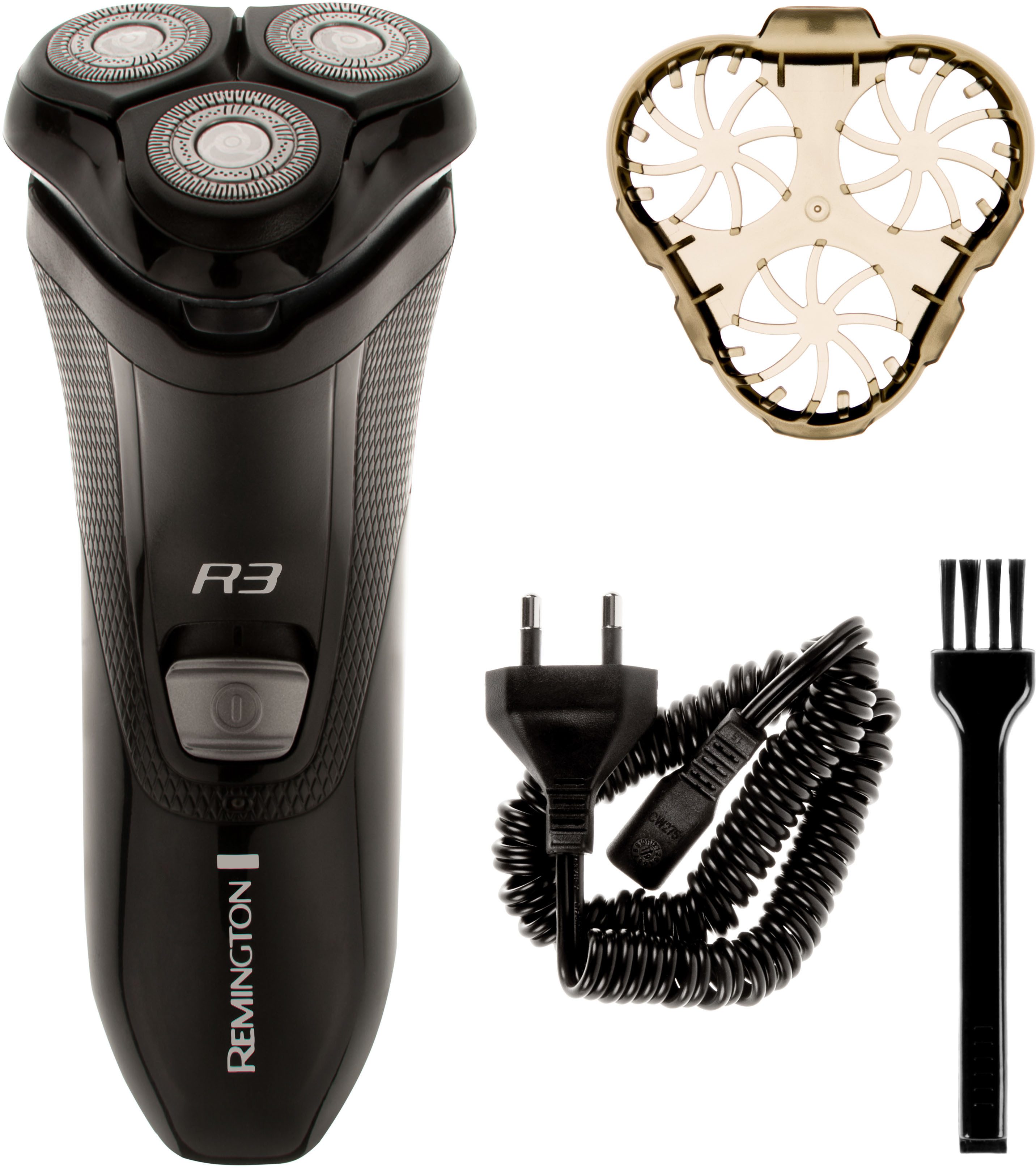 Remington Elektrorasierer R3002 R3 Style Series, Aufsätze: 1, integrierter Präzisionstrimmer, 3-Tage-Bart-Aufsatz, netzbetrieben, Dual-Track-Schneidesystem
