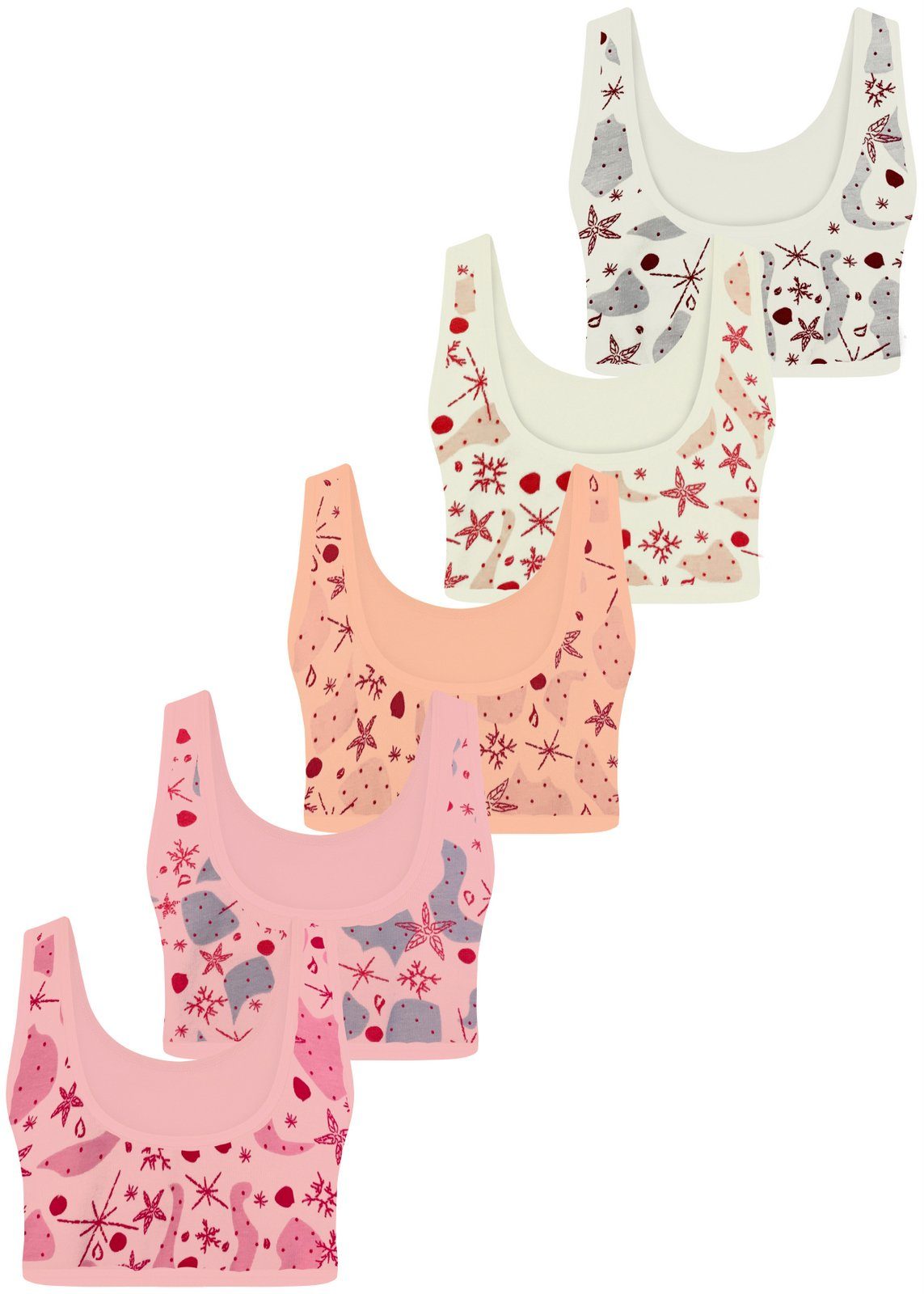 LOREZA Bustier 5er Set Mädchen Bustier BH - Mix - Bunt (Set, 5-tlg., 5er-Pack)