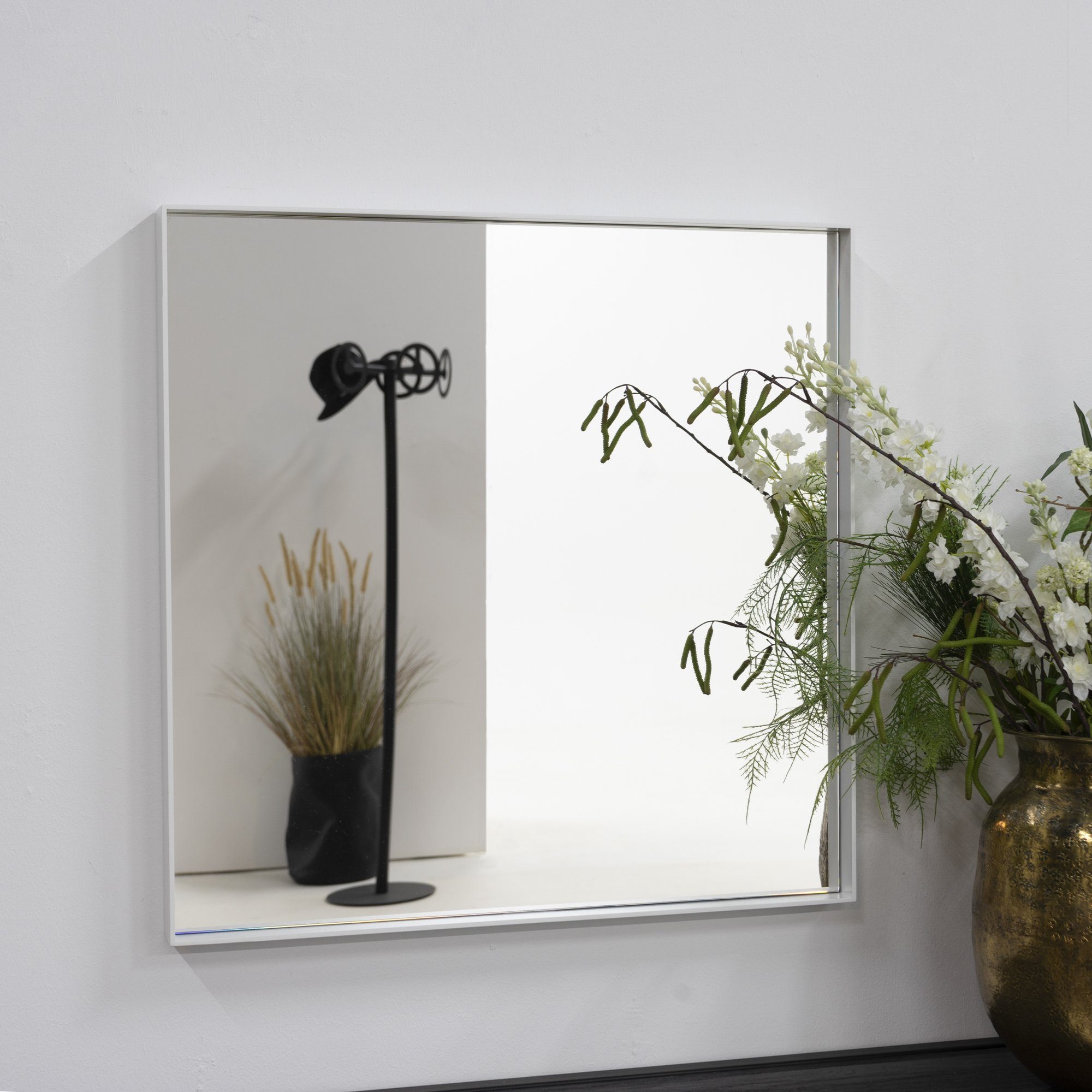 Donna Design | weiß Spiegel Spinder Eckig 2 Spinder Spiegel Weiß weiß 60x60cm