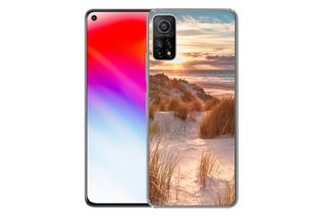 MuchoWow Handyhülle Düne - Pflanzen - Sonnenuntergang - Strand - Meer, Phone Case, Handyhülle Xiaomi Mi 10T, Silikon, Schutzhülle