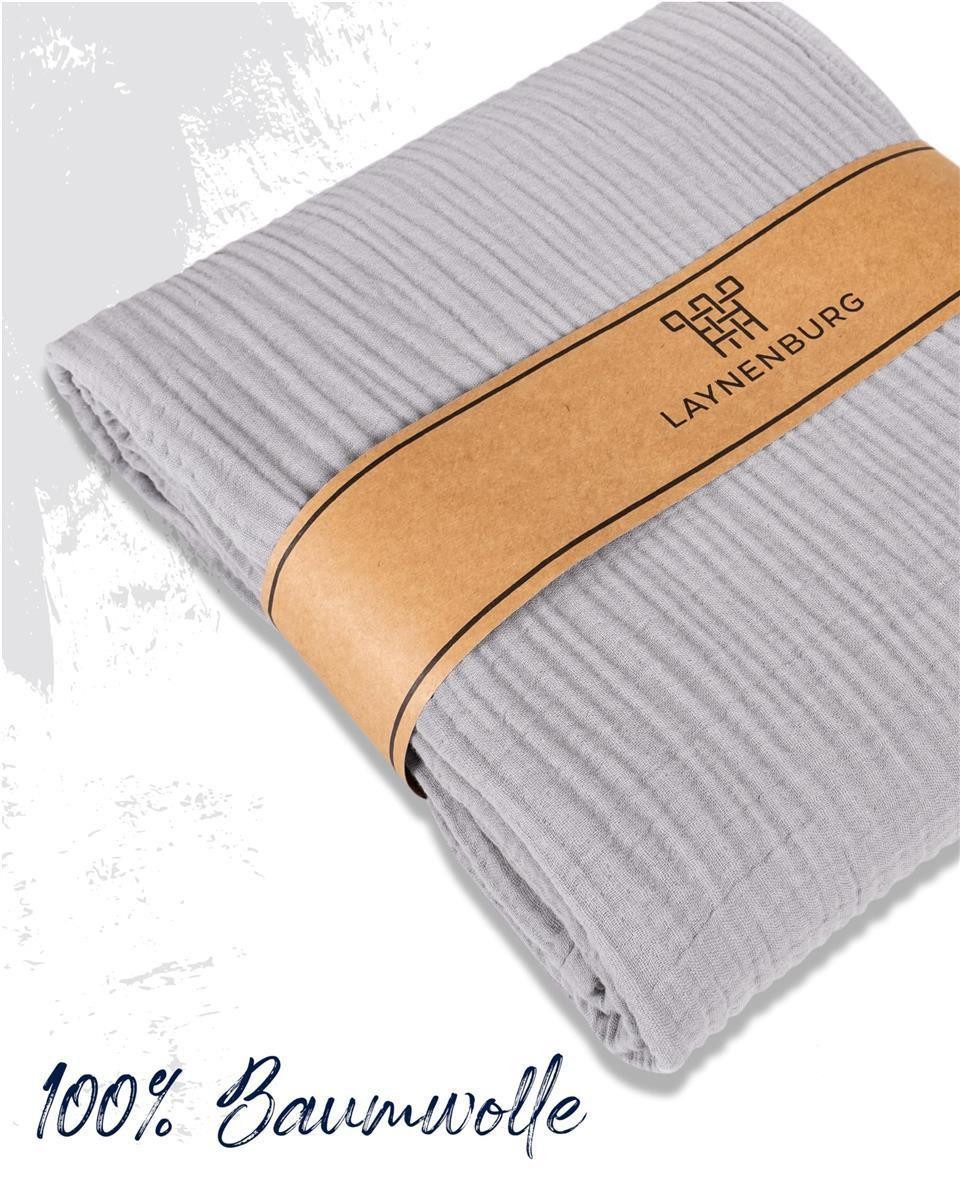 Laynenburg Tagesdecke Musselin aus 100% Baumwolle – Baumwolldecke, Kuscheld günstig online kaufen