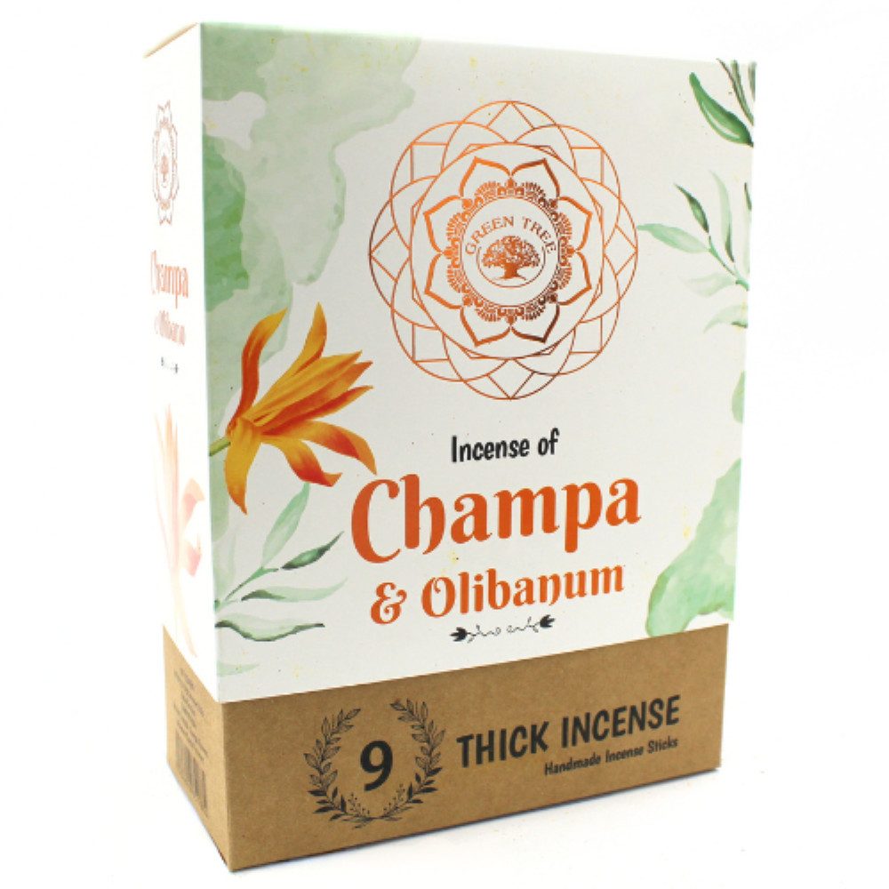 Green Tree Räucherstäbchen Green Tree Champa & Olibanum Botanical Incense, 9 dicke Stäbchen