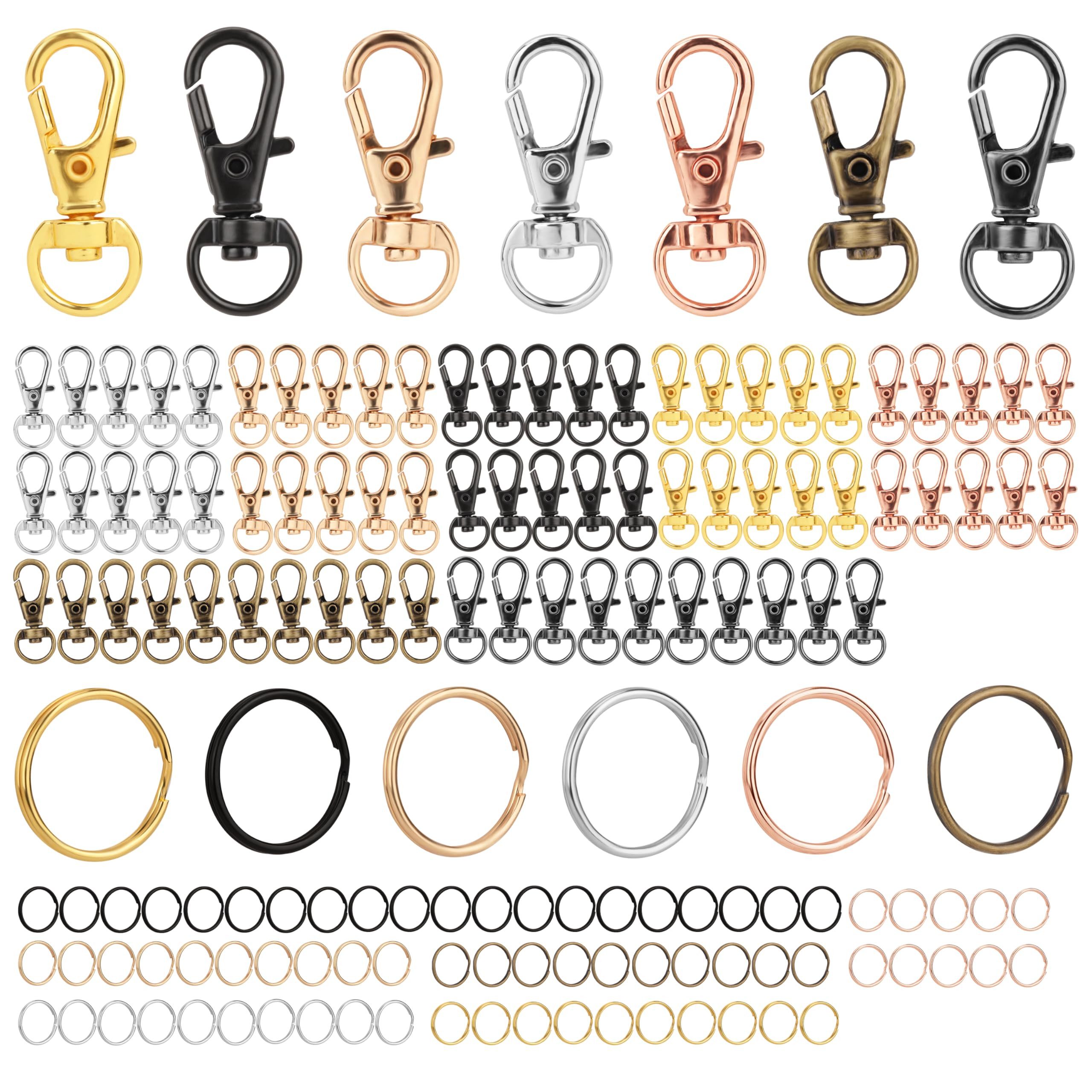 Rundstahlkette Belle Vous Metall Karabinerhaken & Sprungring Set (140er Pack) -