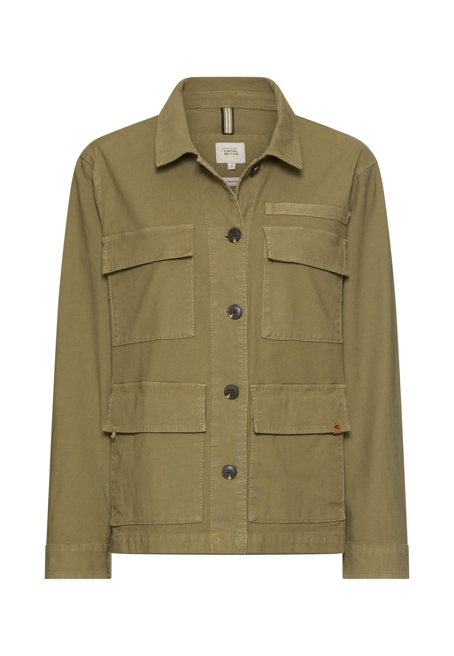 camel active Jackenblazer aus Baumwollmix Langarm Hemdblusenkragen Hemdblus günstig online kaufen