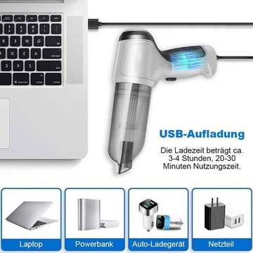 KINSI Handstaubsauger 3 in 1 Akku-Handstaubsauger, Autostaubsauger, 2000mAh, Haustierstaubsauger im Auto