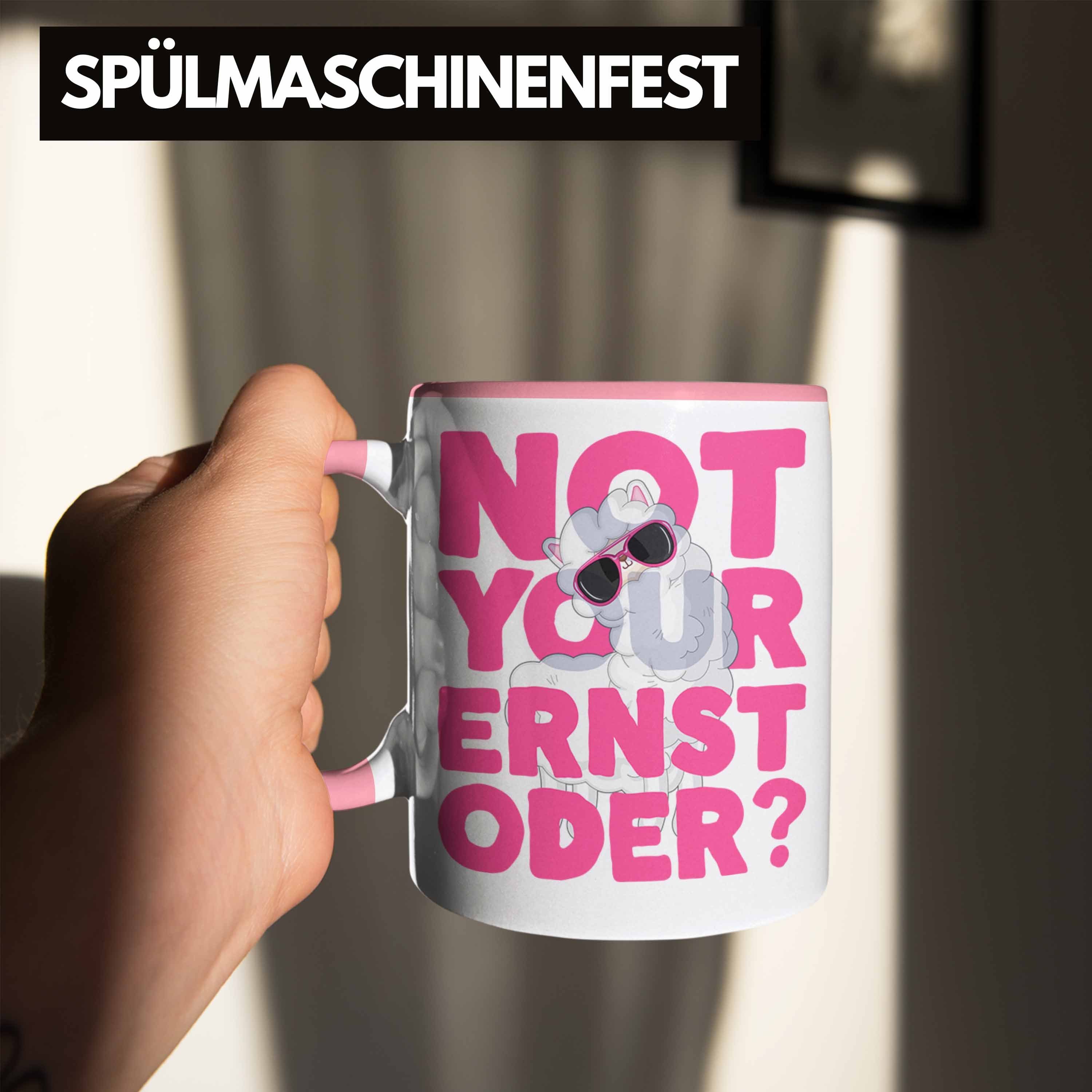 Trendation Tasse Not Your für Rosa Frauen mit Pink Ernst Oder Tasse Llama Kaffeetasse Spruch