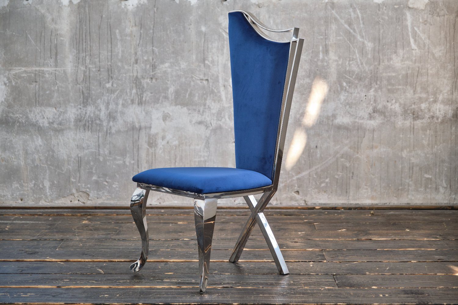 Barock blau Stuhl Esszimmerstuhl AMALIA, Velvet KAWOLA Farben verschiedene