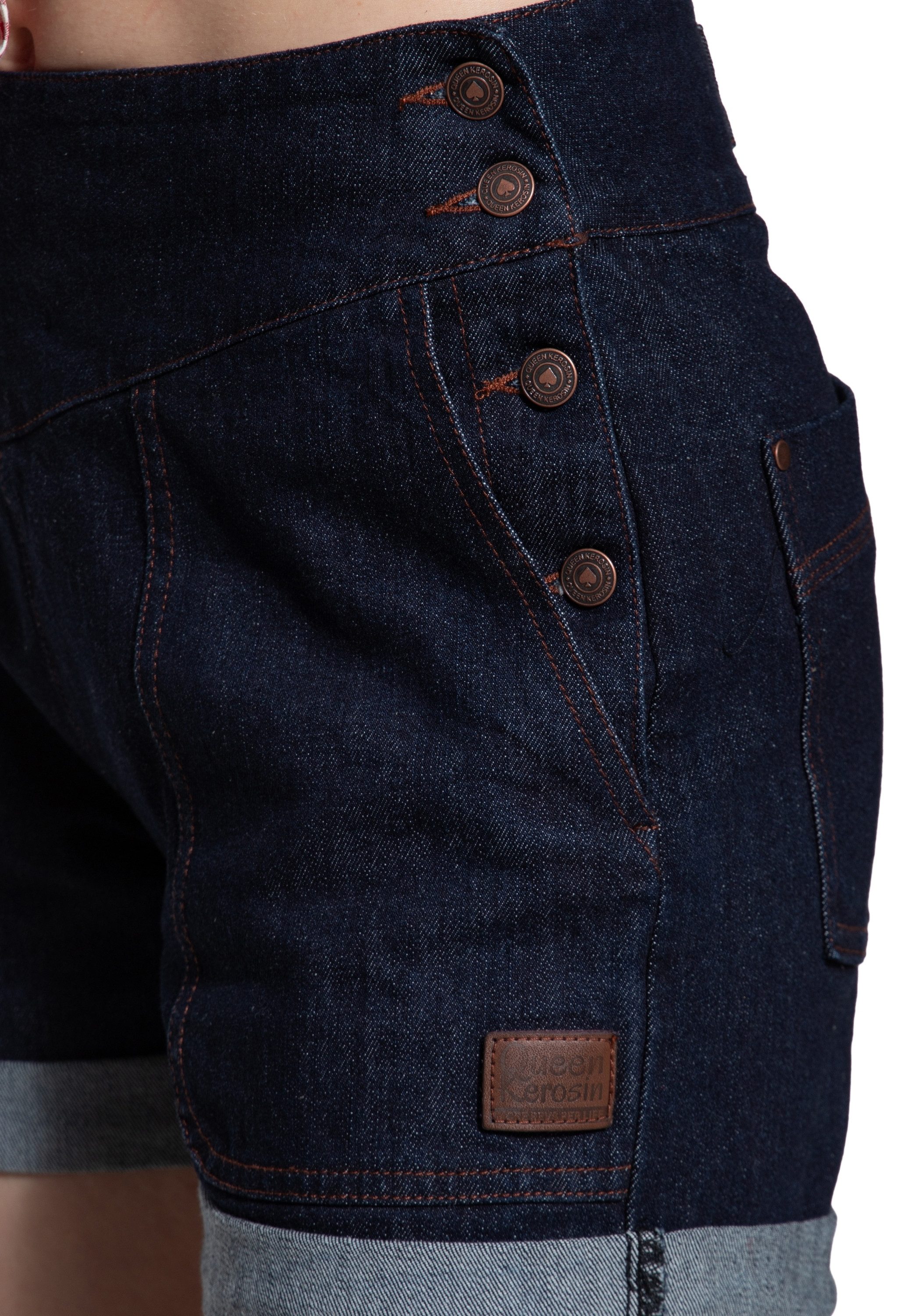 QueenKerosin Jeansshorts Josie mit Cinch-Back