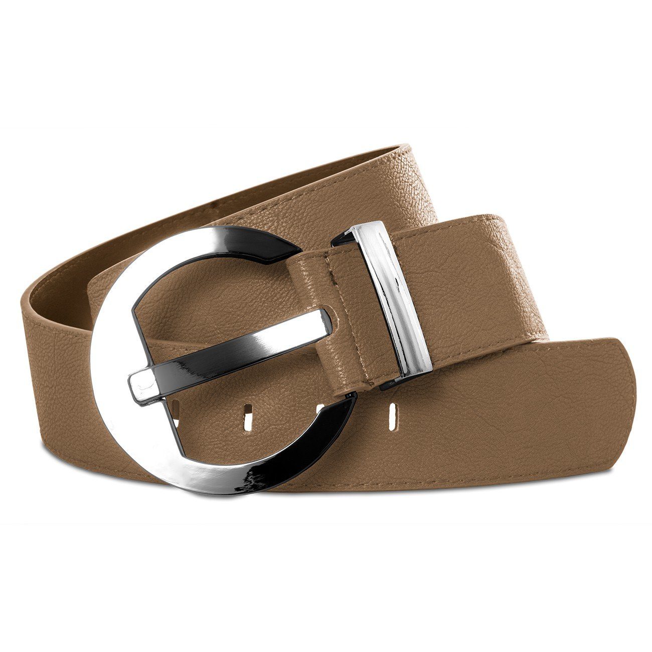 Caspar Taillengürtel GU275 Damen Breiter Hüftgürtel Taillengürtel mit großer Schnalle