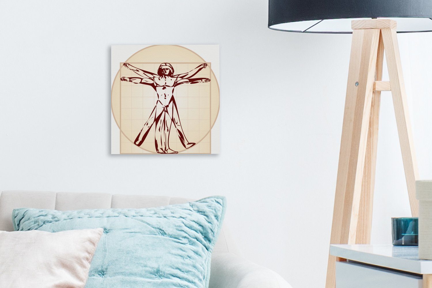 St), OneMillionCanvasses® Mann für Wohnzimmer des Schlafzimmer Leinwand Vitruv, Bilder (1 Leinwandbild Der