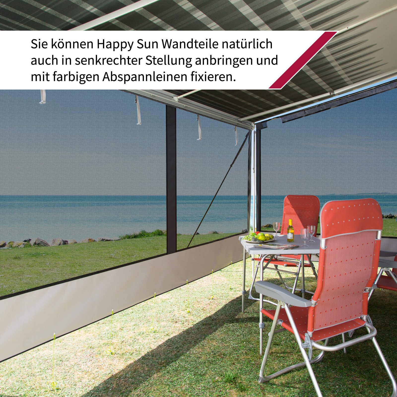 dwt Markisenvorzelt Happy Sun Markisenwandteile/ Vorderwand, (1 tlg)
