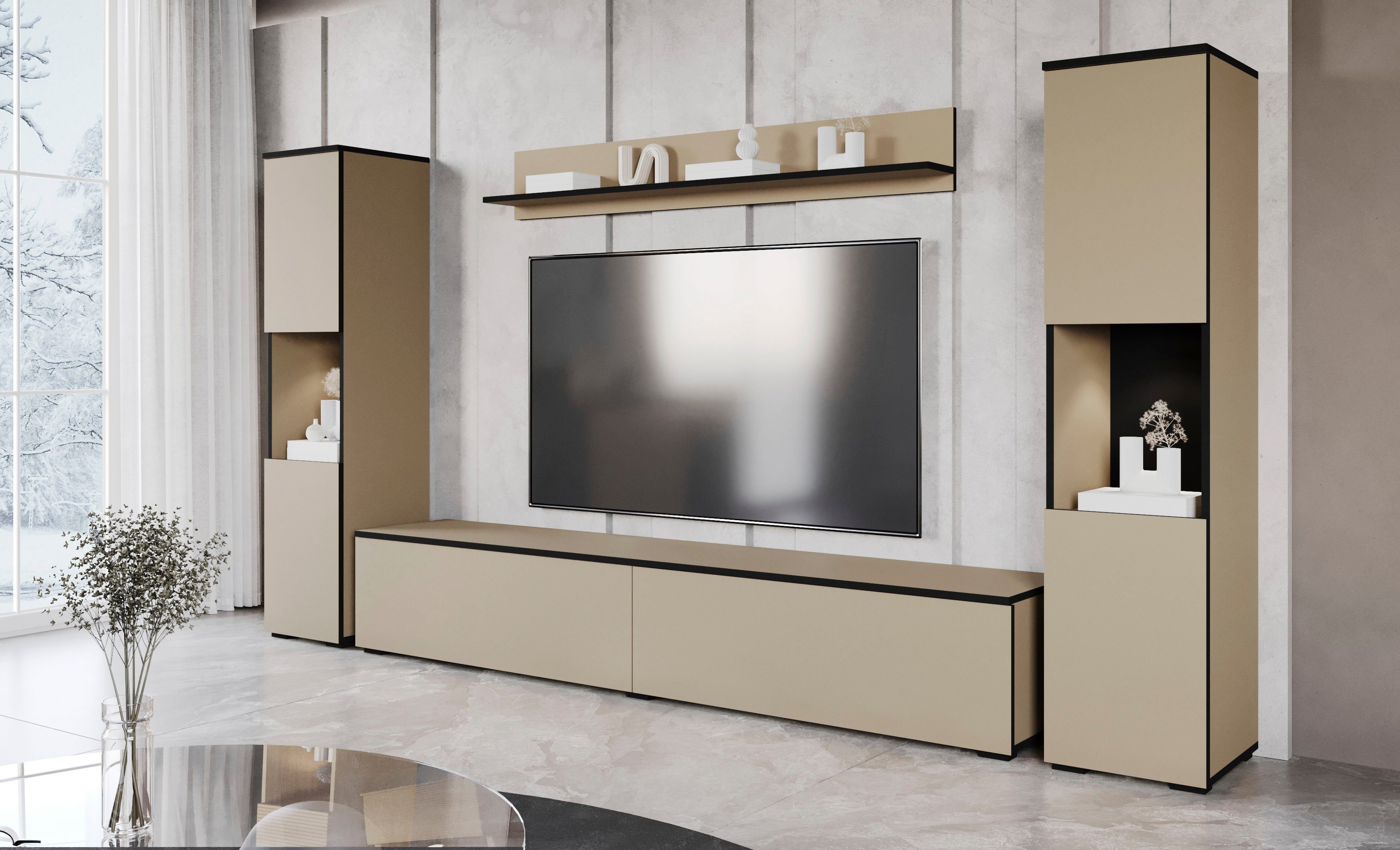 INOSIGN Wohnwand PARIS, Vitrine Türanschlag links/rechts günstig online kaufen