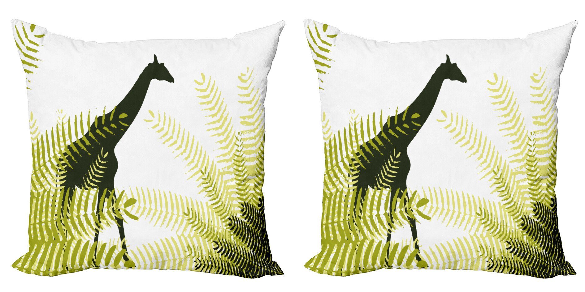 Stück), Nationalpark Accent Abakuhaus Kissenbezüge Doppelseitiger (2 Giraffe Tierwelt Digitaldruck, Modern