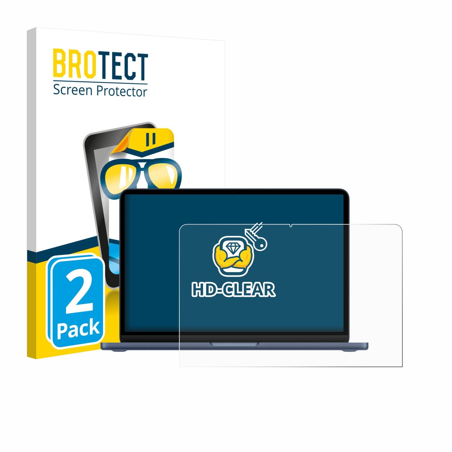 BROTECT Displayschutzfolie Schutzfolie für Apple MacBook Neo 13" 2026, 2 Stück, Displayschutz Schutz Folie Klar Transparent