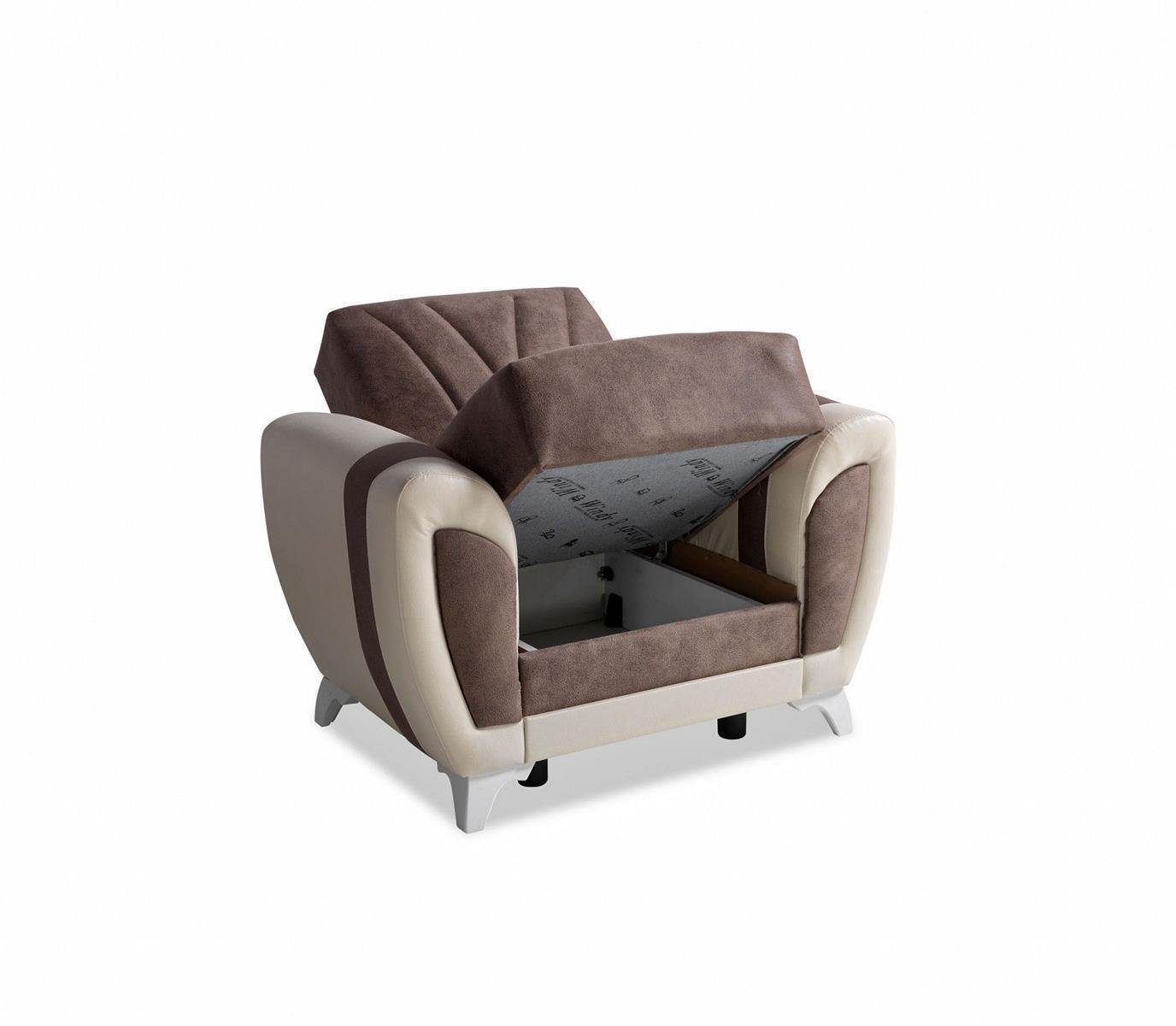 JVmoebel Wohnzimmer-Set Sitzer Sofa Made Sitzer Europe Schlafsofa 2x Sessel Komplett, / Sitzer Sofagarnitur / (3 2 Sessel), In Textil 3+2+1+1