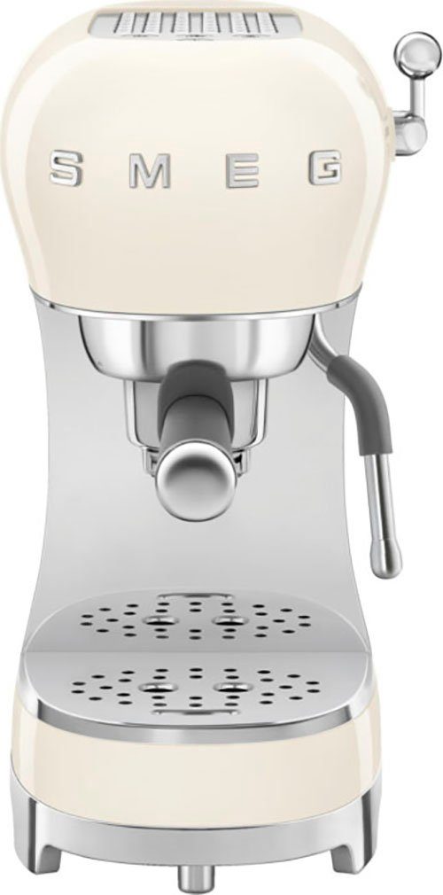 Smeg Bratpfanne SMEG Espressomaschine mit Siebträger Kaffeemaschine Creme ECF02CREU, Material: Aluminium, Edelstahl, Kunststoff