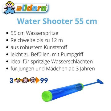 alldoro Wasserpistole 60112, Water Shooter 55 cm, Wasserspritze, Reichweite bis zu 12 m