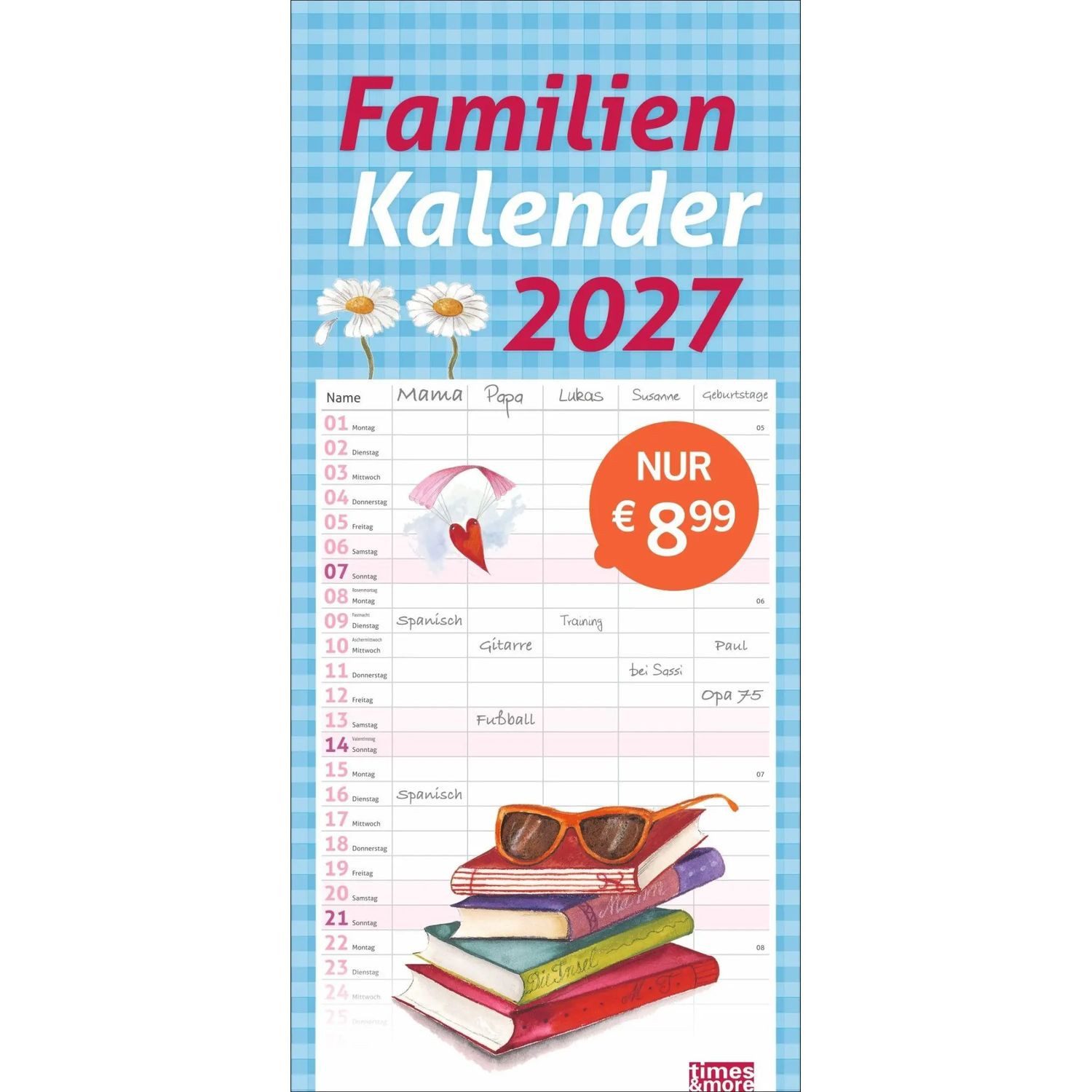HEYE Wandkalender times&more Schaffner Familienplaner 2027