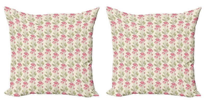 Kissenbezüge Modern Accent Doppelseitiger Digitaldruck, Abakuhaus (2 Stück), Rose Pastell Roamnce mit Blumen