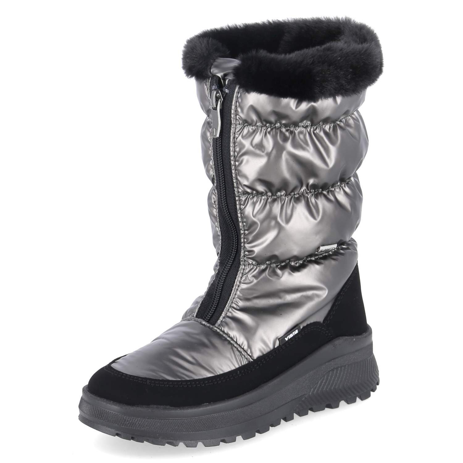 Vista Vista 24-08791 peltro Damen Textil & Synthetik grau Stiefel