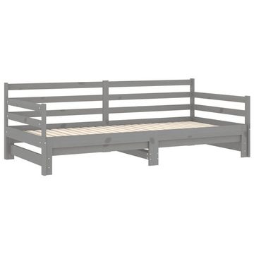 vidaXL Bett Ausziehbares Tagesbett 2x(90x200) cm Grau Massivholz Kiefer