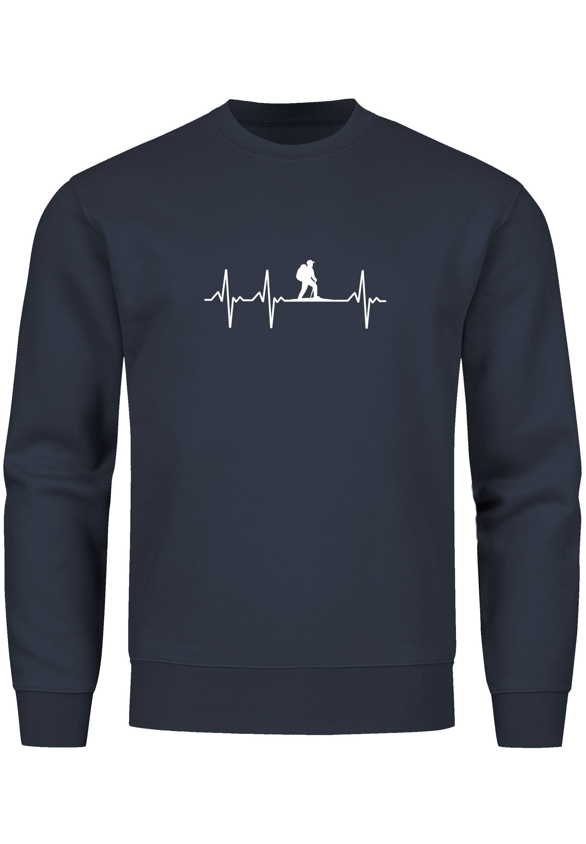 Neverless Sweatshirt Sweatshirt Herren Wanderer Herzschlag Outdoor Natur Ru günstig online kaufen